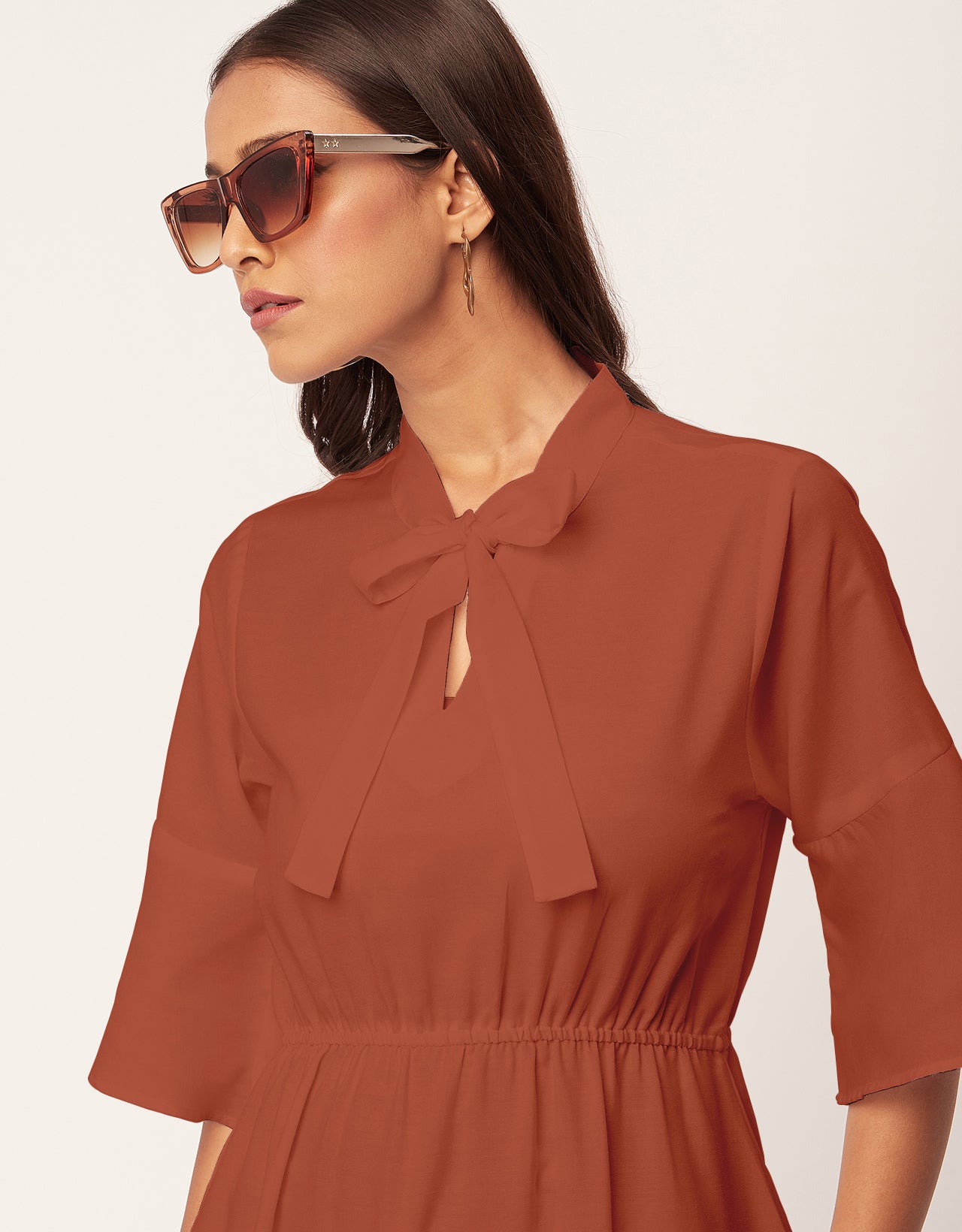 Bow-Knot Dress with Bell Sleeve