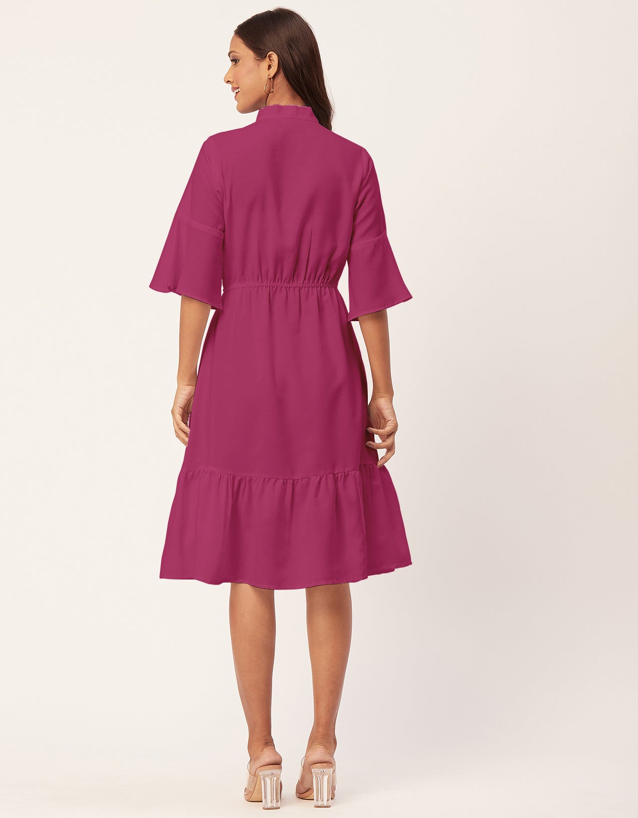 Bow-Knot Dress with Bell Sleeve