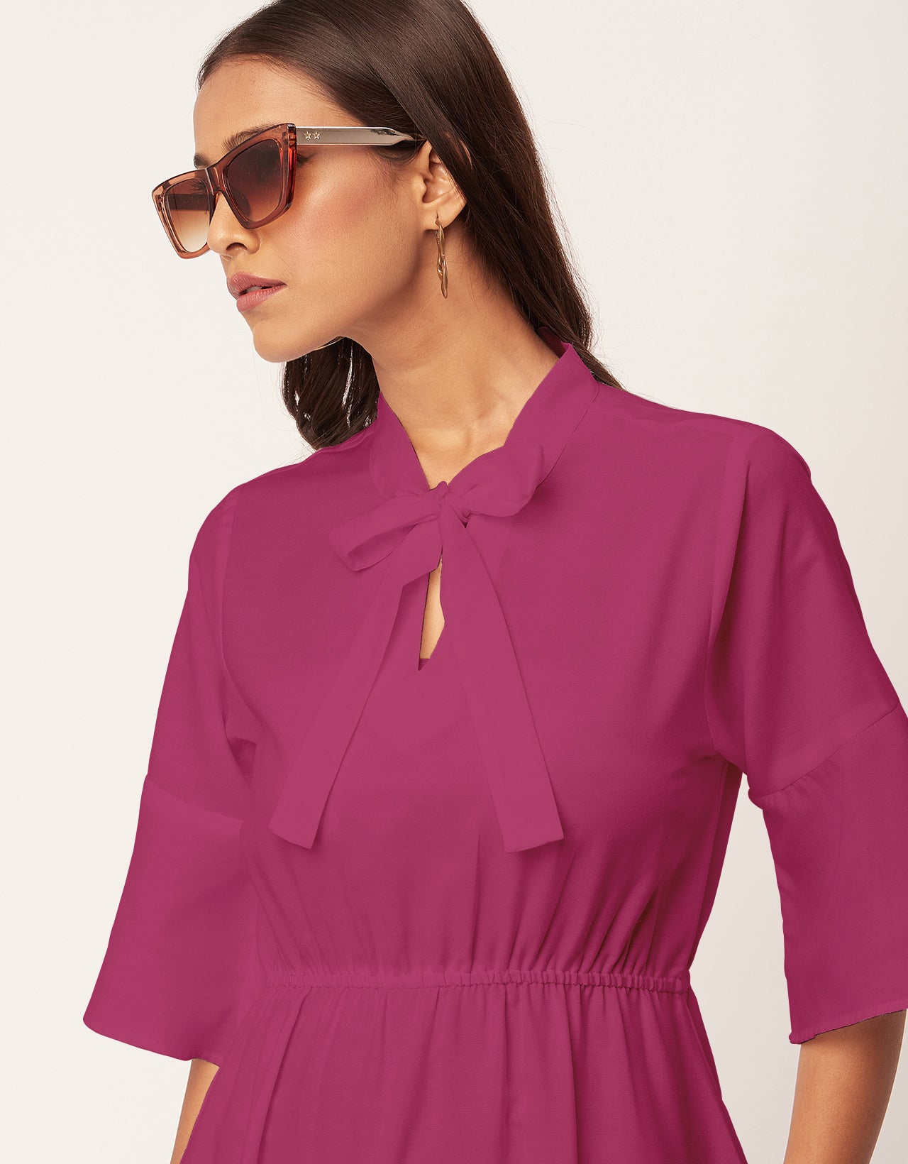 Bow-Knot Dress with Bell Sleeve