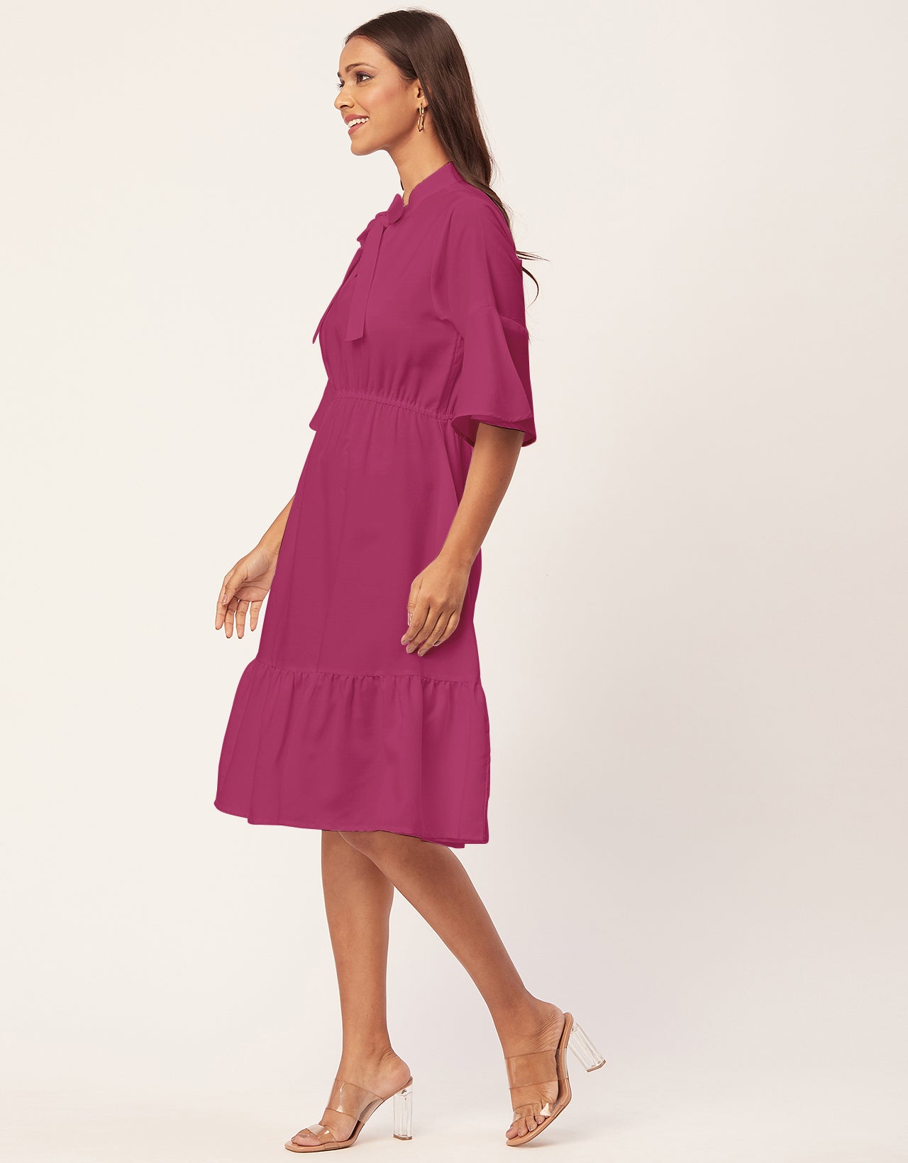 Bow-Knot Dress with Bell Sleeve
