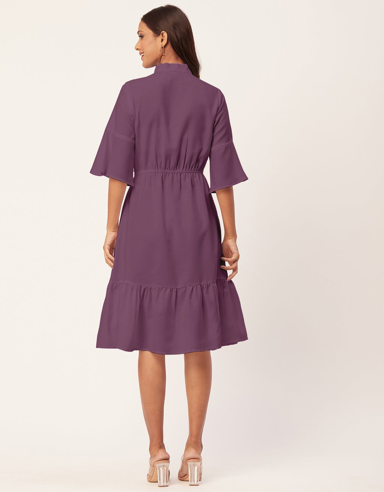 Bow-Knot Dress with Bell Sleeve