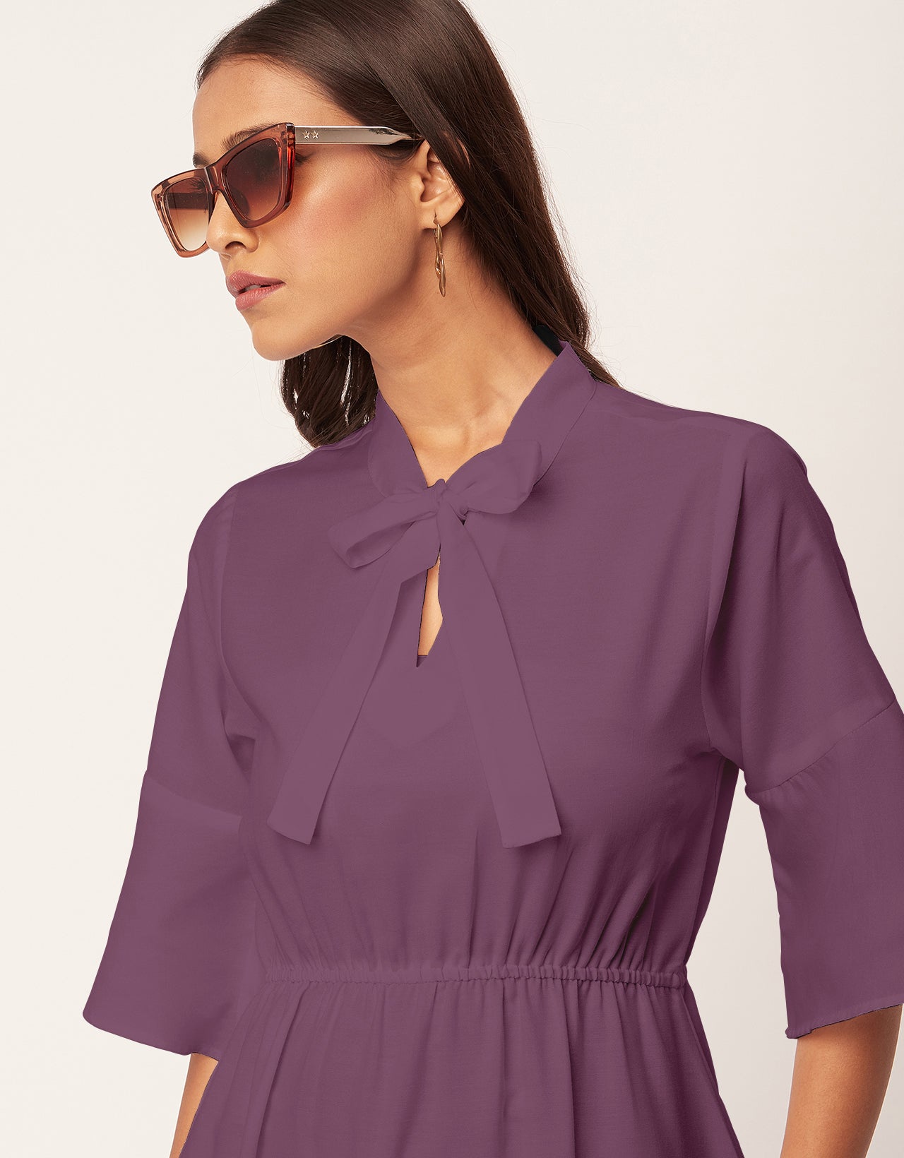 Bow-Knot Dress with Bell Sleeve