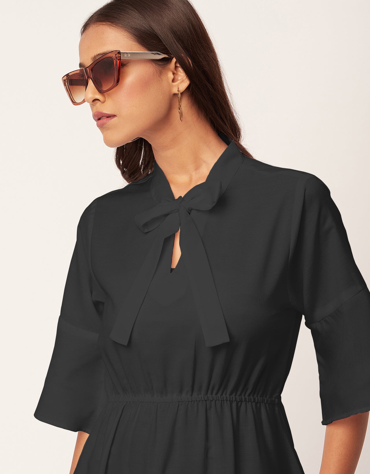 Bow-Knot Dress with Bell Sleeve