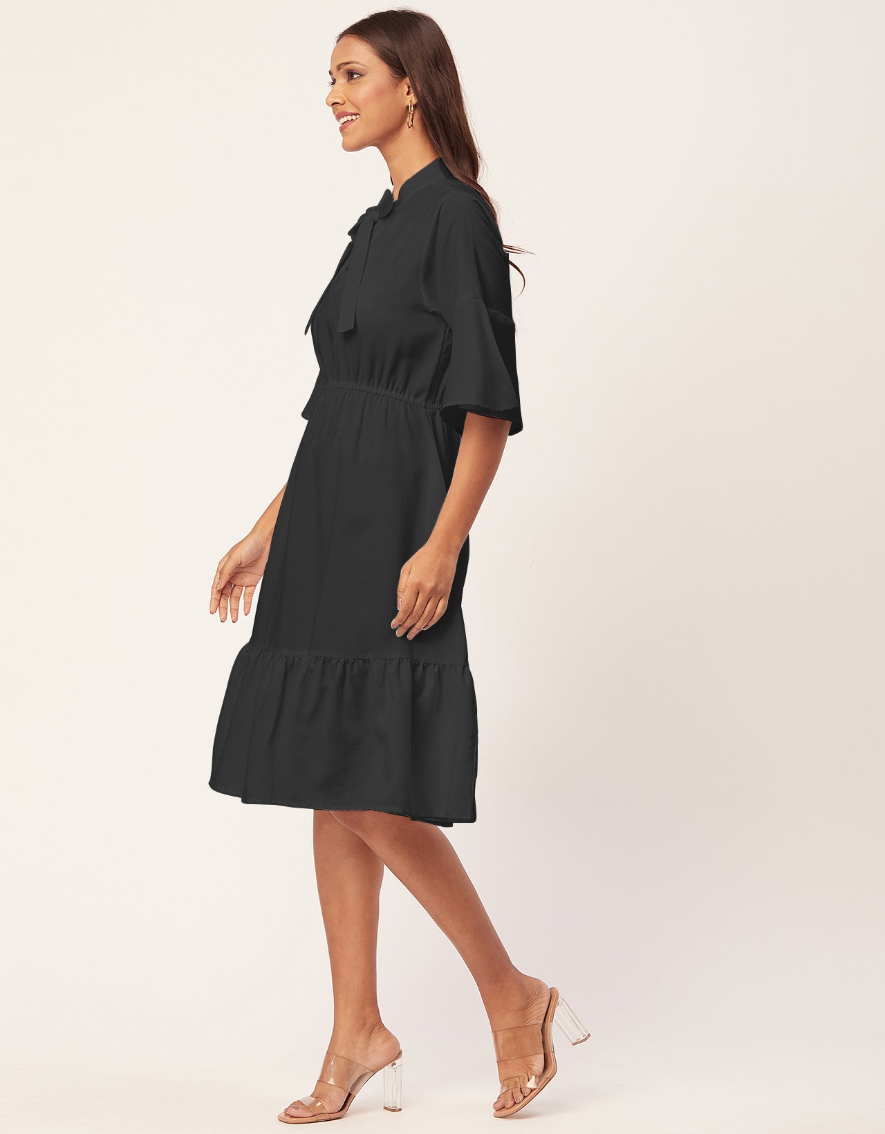 Bow-Knot Dress with Bell Sleeve