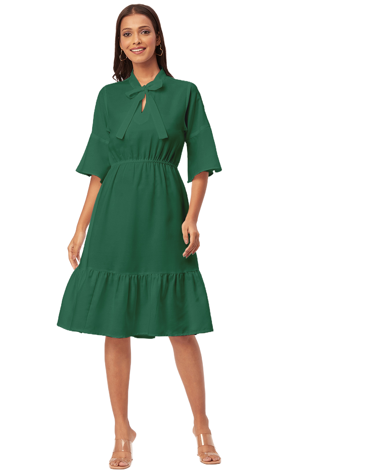 Bow-Knot Dress, Ruffle Sleeve