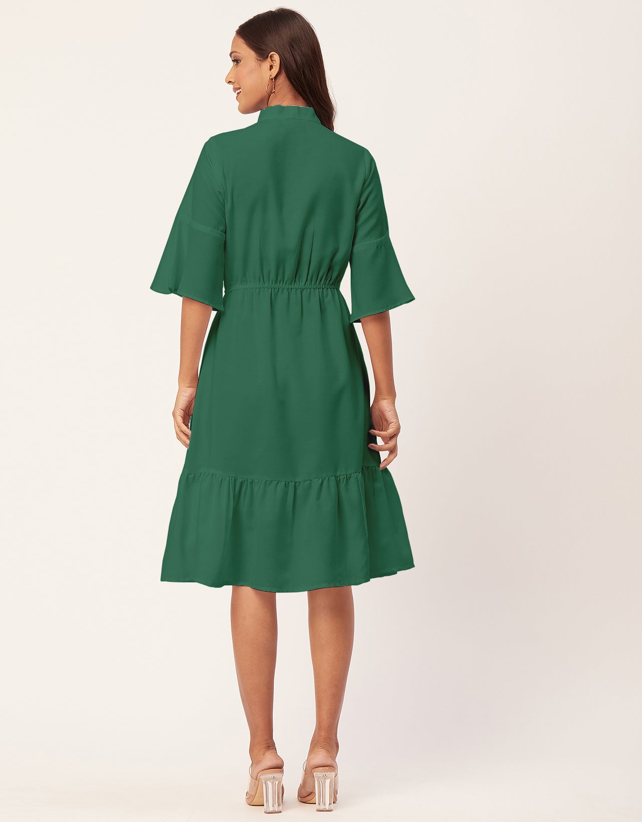 Bow-Knot Dress, Ruffle Sleeve
