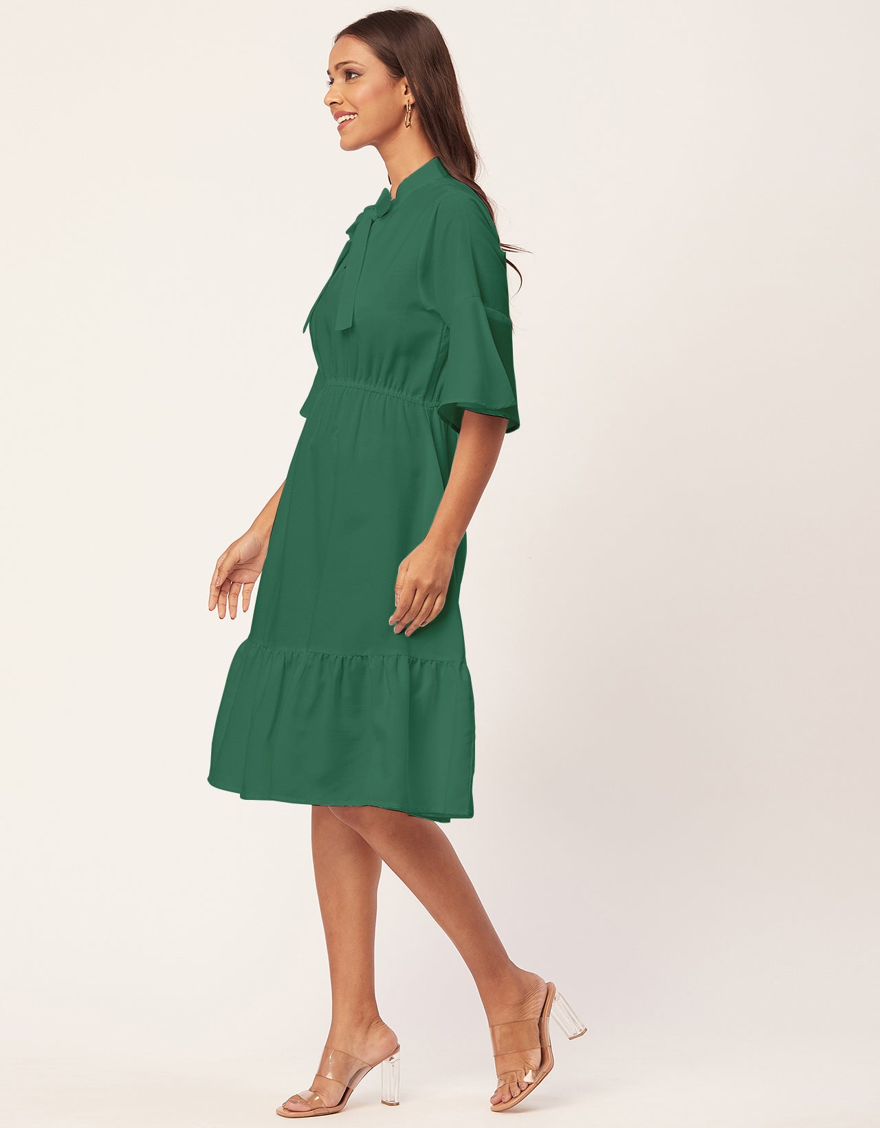 Bow-Knot Dress, Ruffle Sleeve