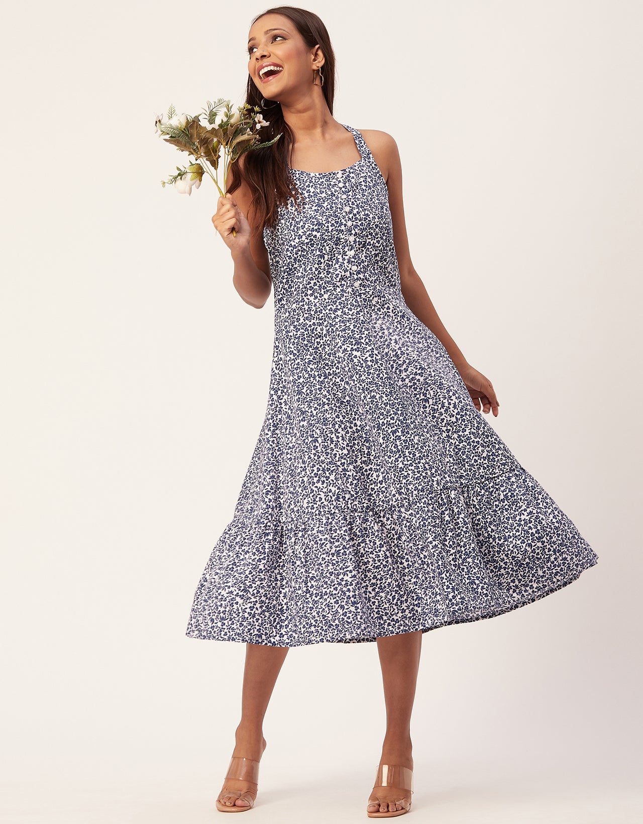 Tiered Dress, Criss-Cross Back