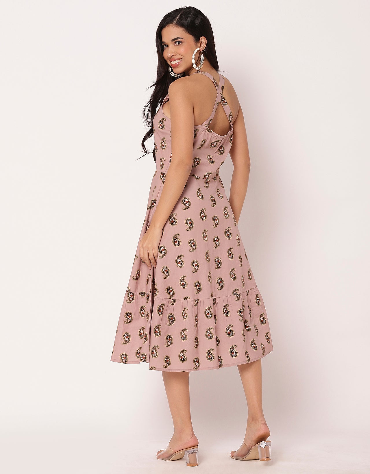 Tiered Dress, Criss-Cross Back