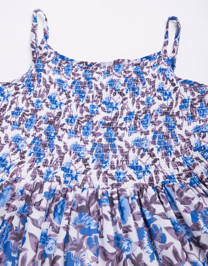 Printed Strappy Flared Dress