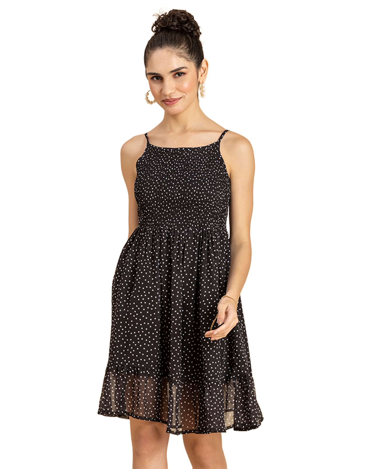 Printed Strappy Flared Dress