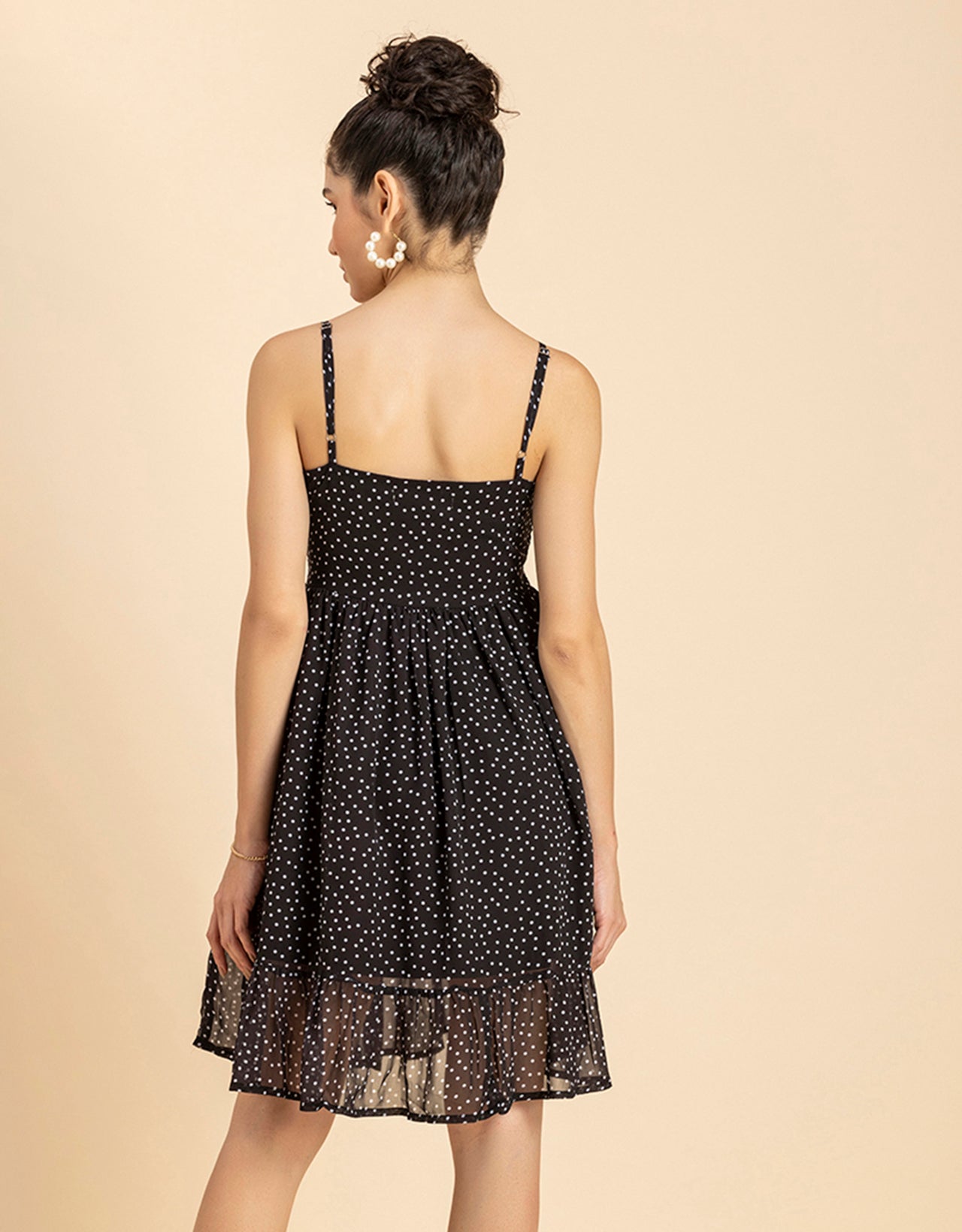 Printed Strappy Flared Dress
