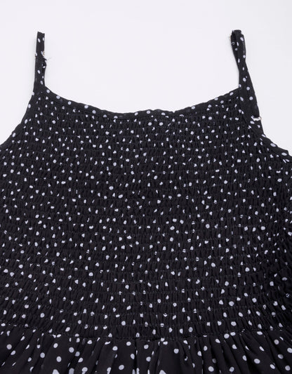 Printed Strappy Flared Dress
