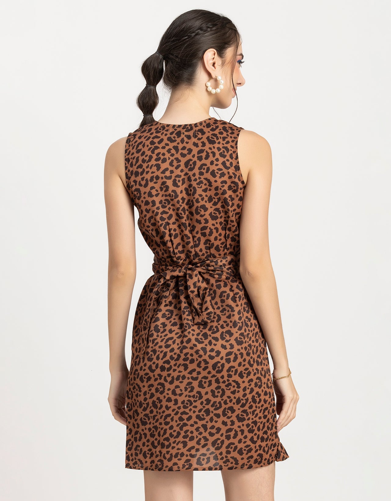 Printed Wrap Mini Dress