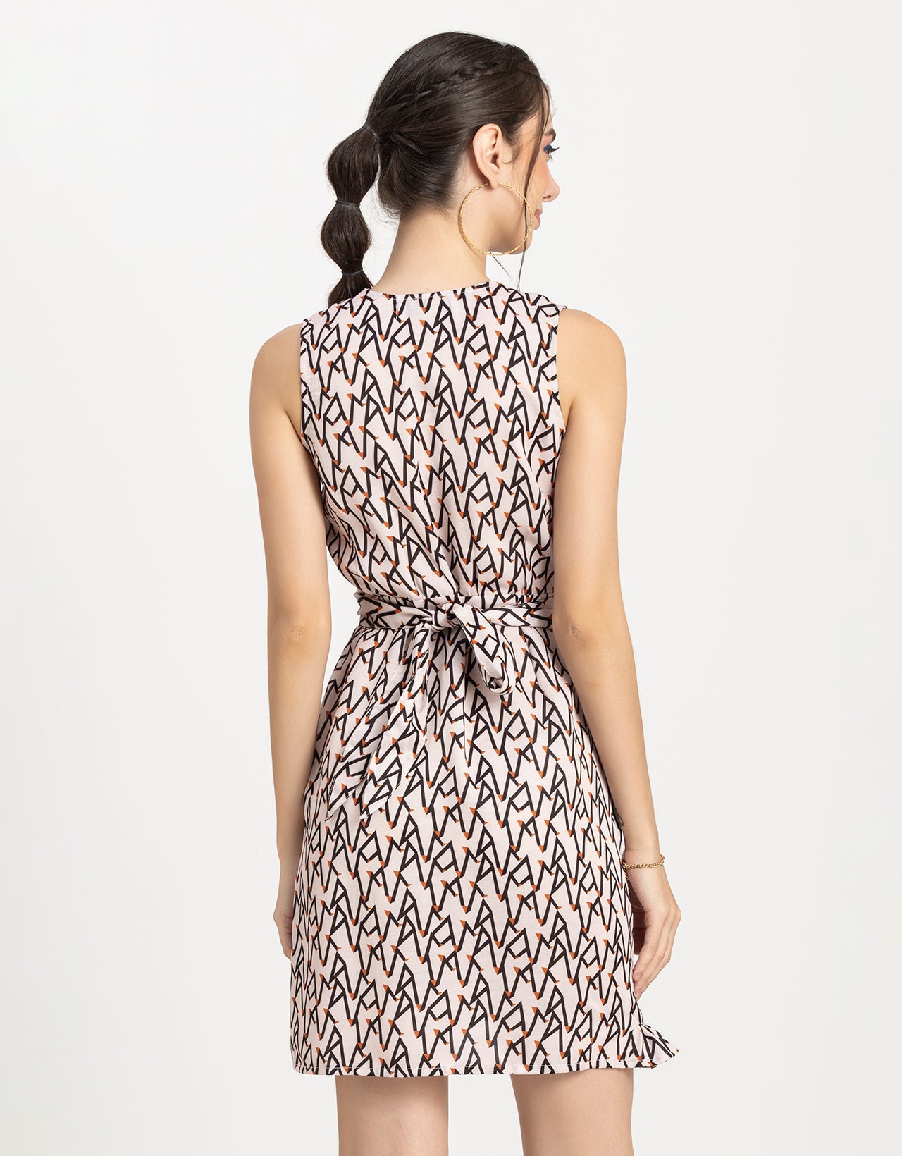 Printed Wrap Mini Dress