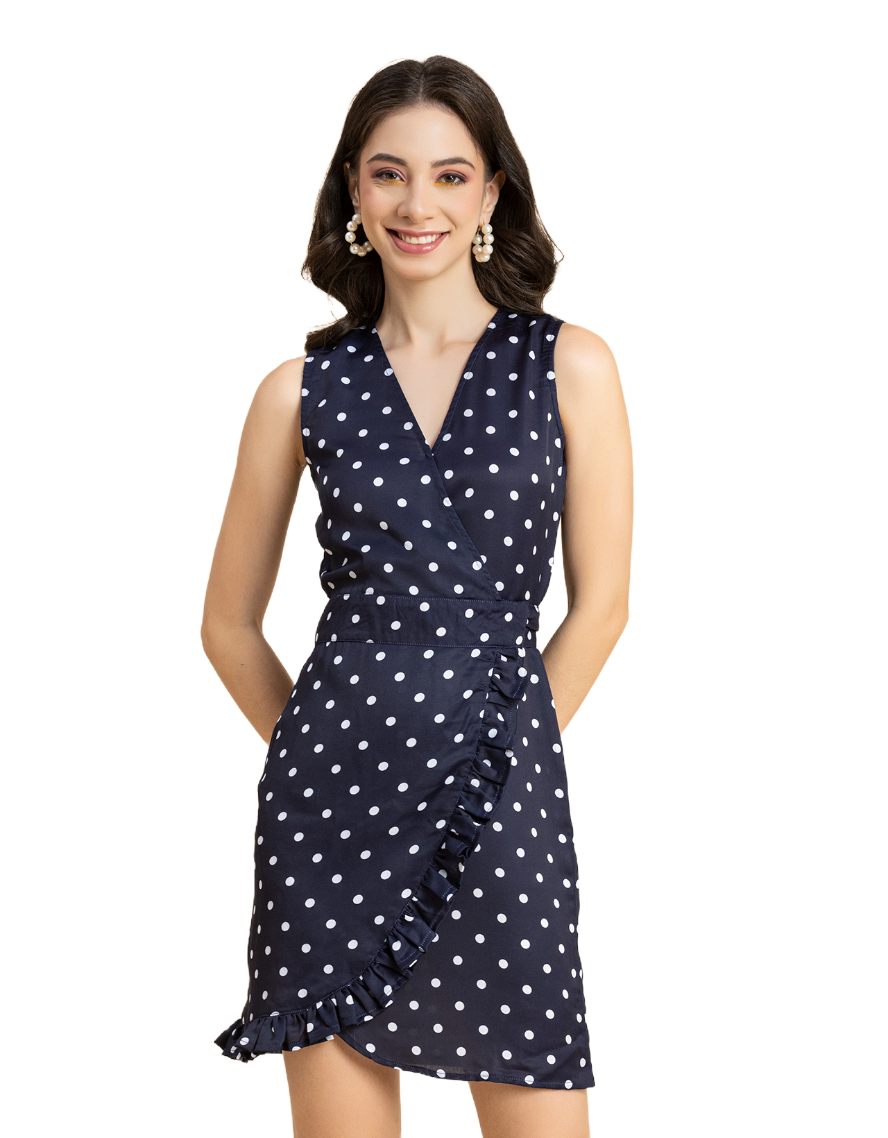 Printed Wrap Mini Dress