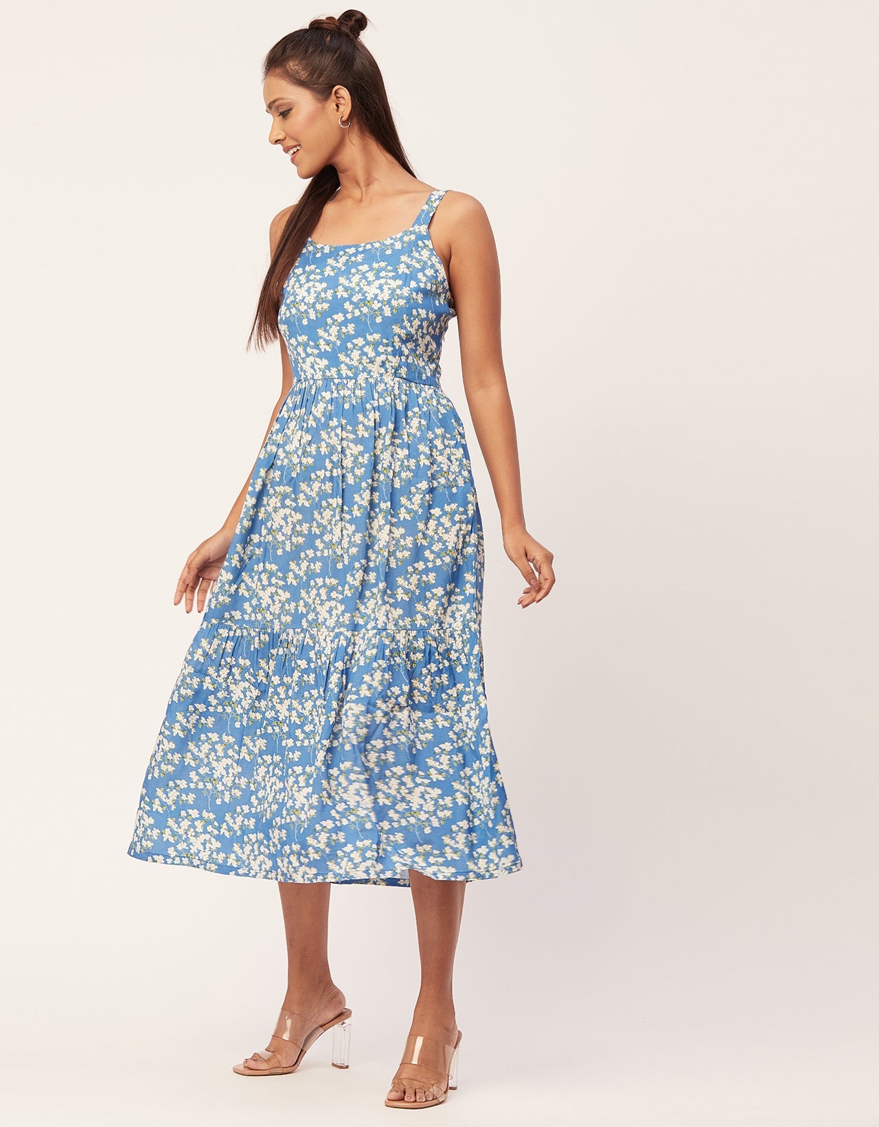 Sleeveless Chic Dress, Square Midi