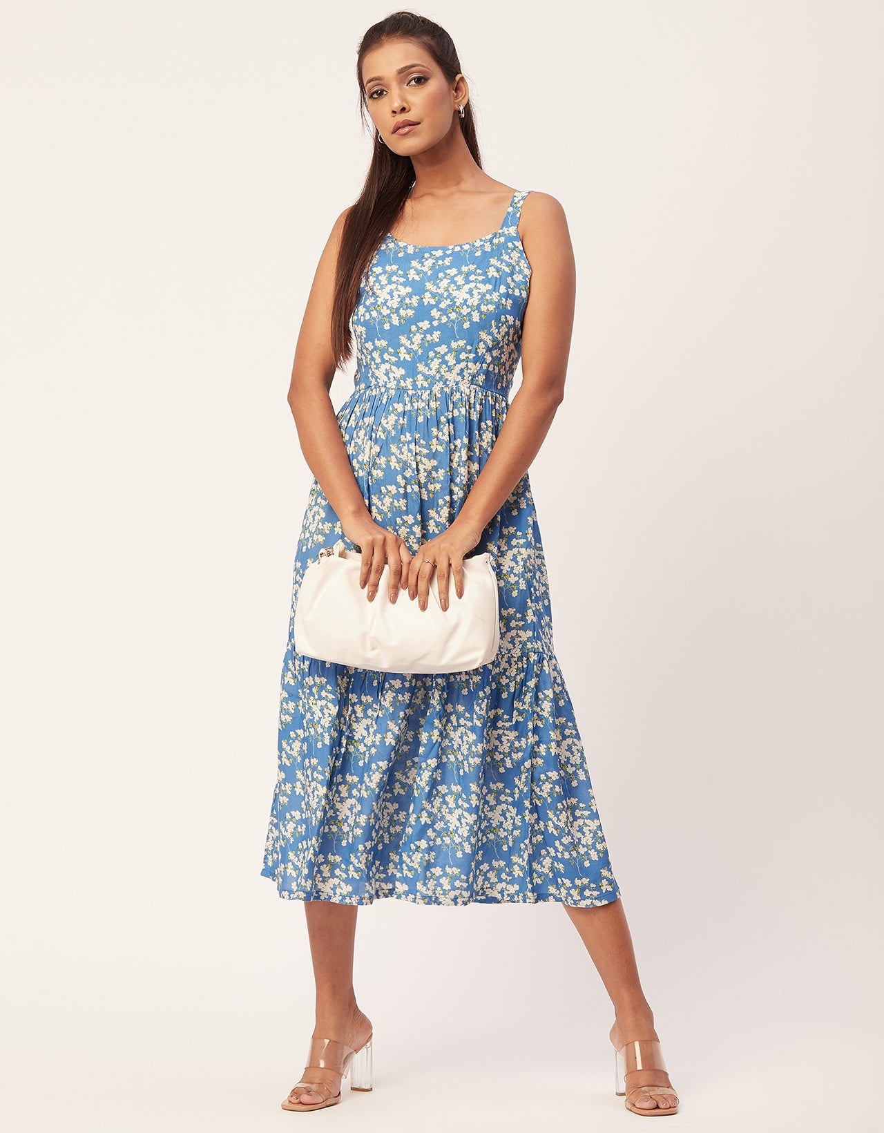 Sleeveless Chic Dress, Square Midi