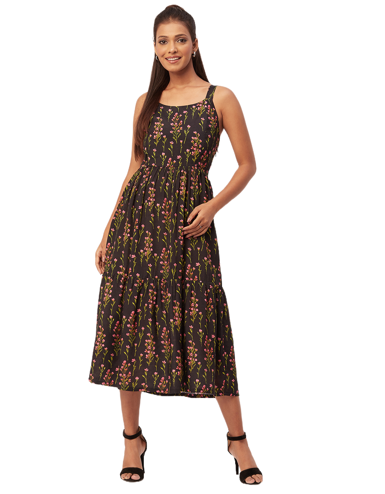 Sleeveless Chic Dress, Square Midi