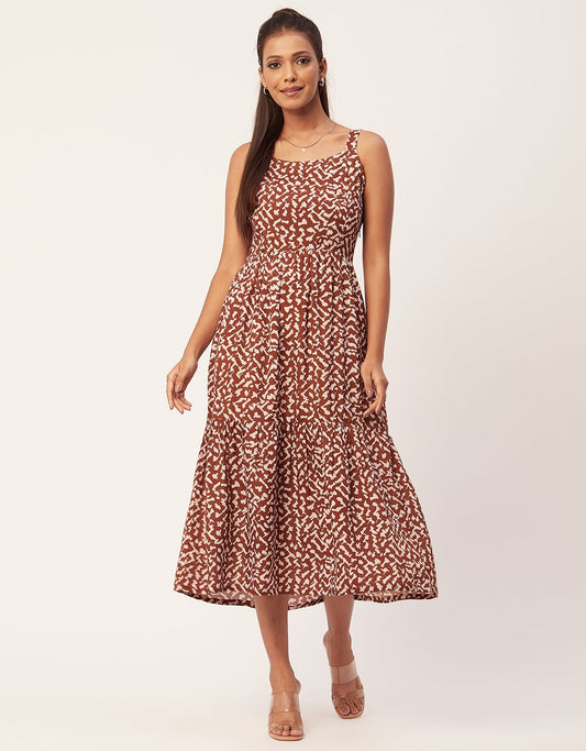 Sleeveless Chic Dress, Square Midi