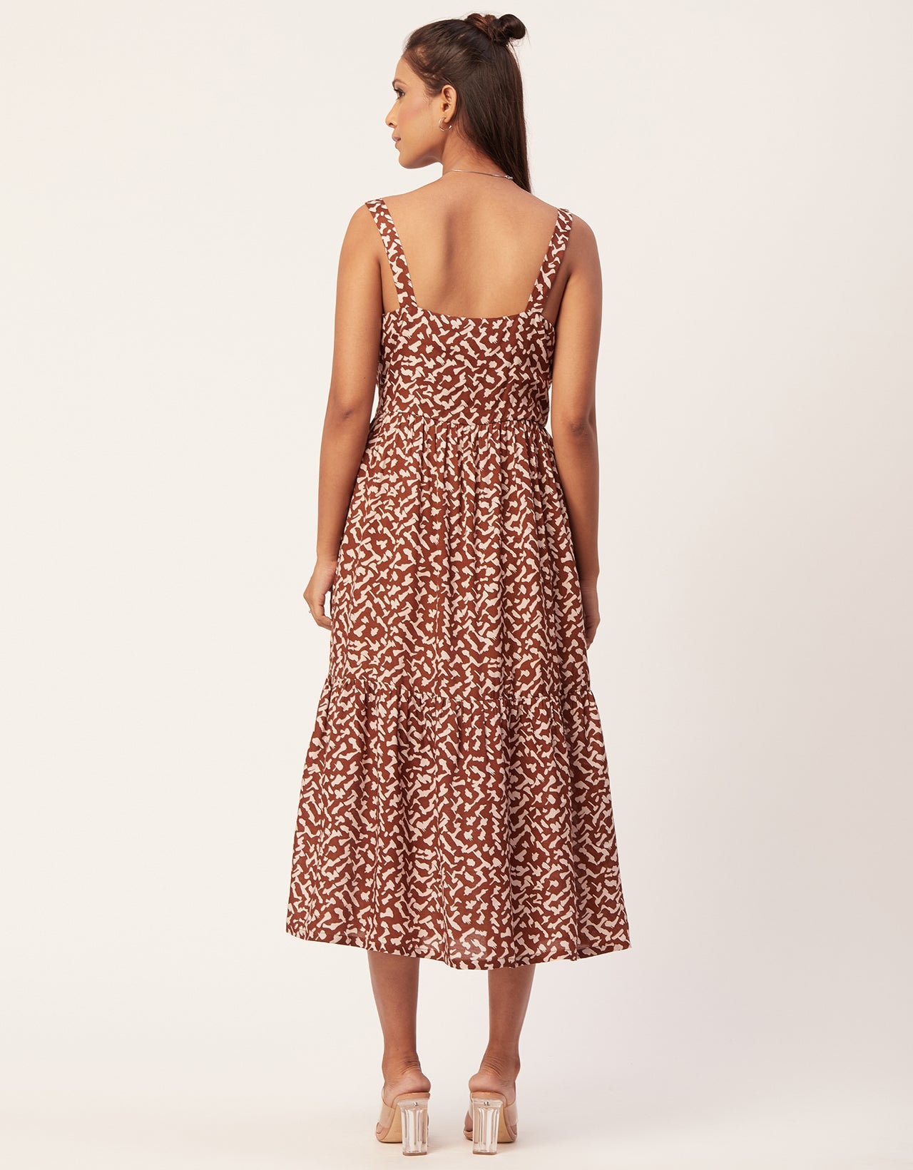 Sleeveless Chic Dress, Square Midi