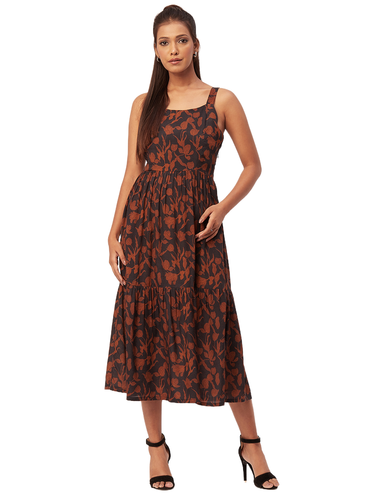 Sleeveless Chic Dress, Square Midi