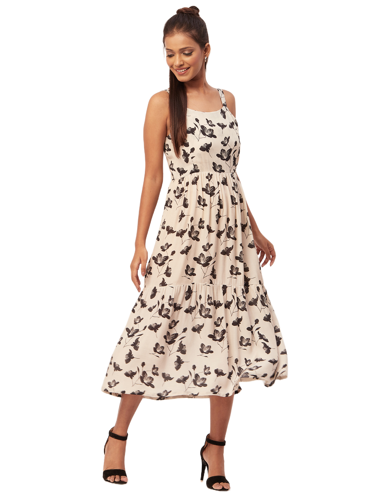 Sleeveless Chic Dress, Square Midi