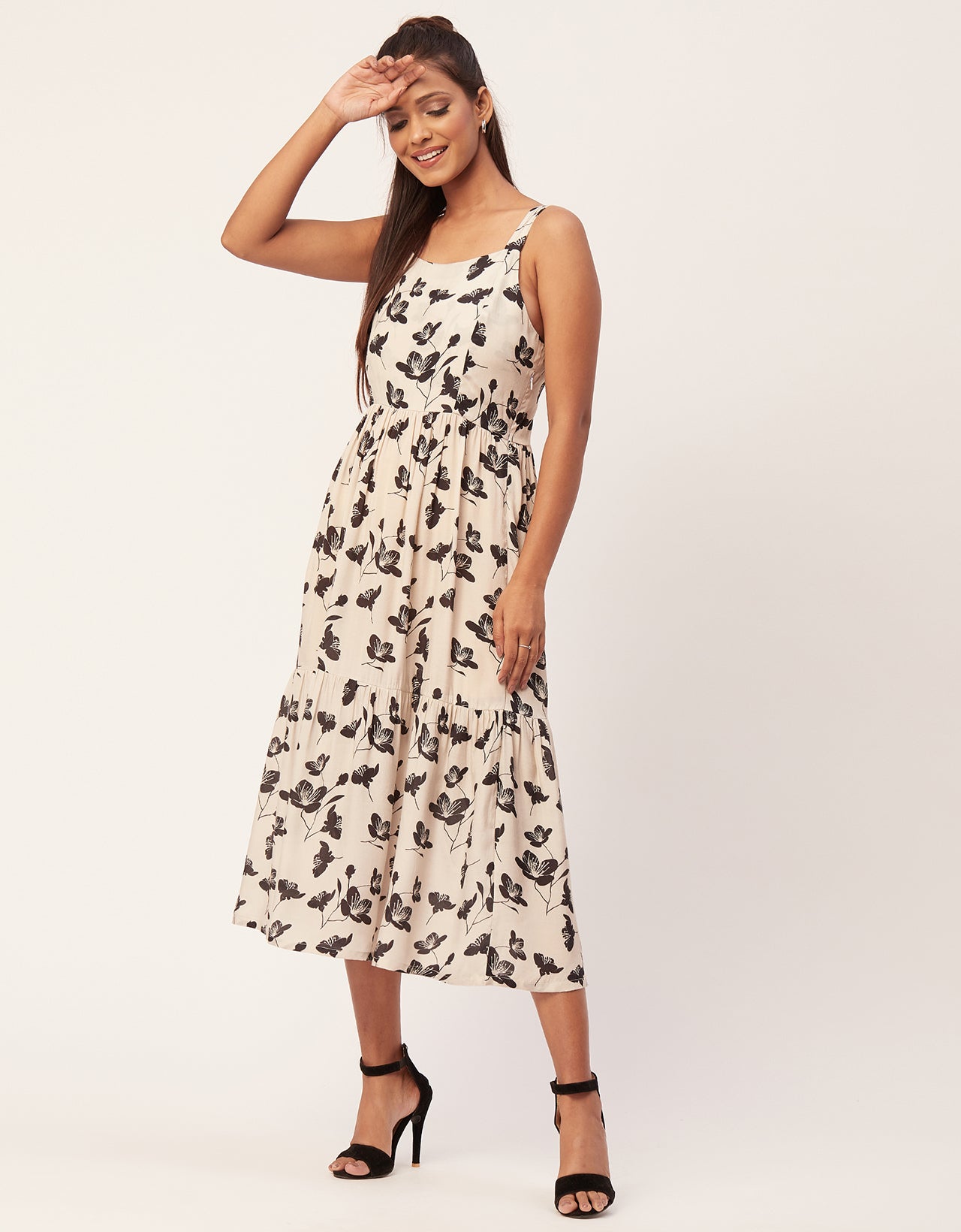 Sleeveless Chic Dress, Square Midi