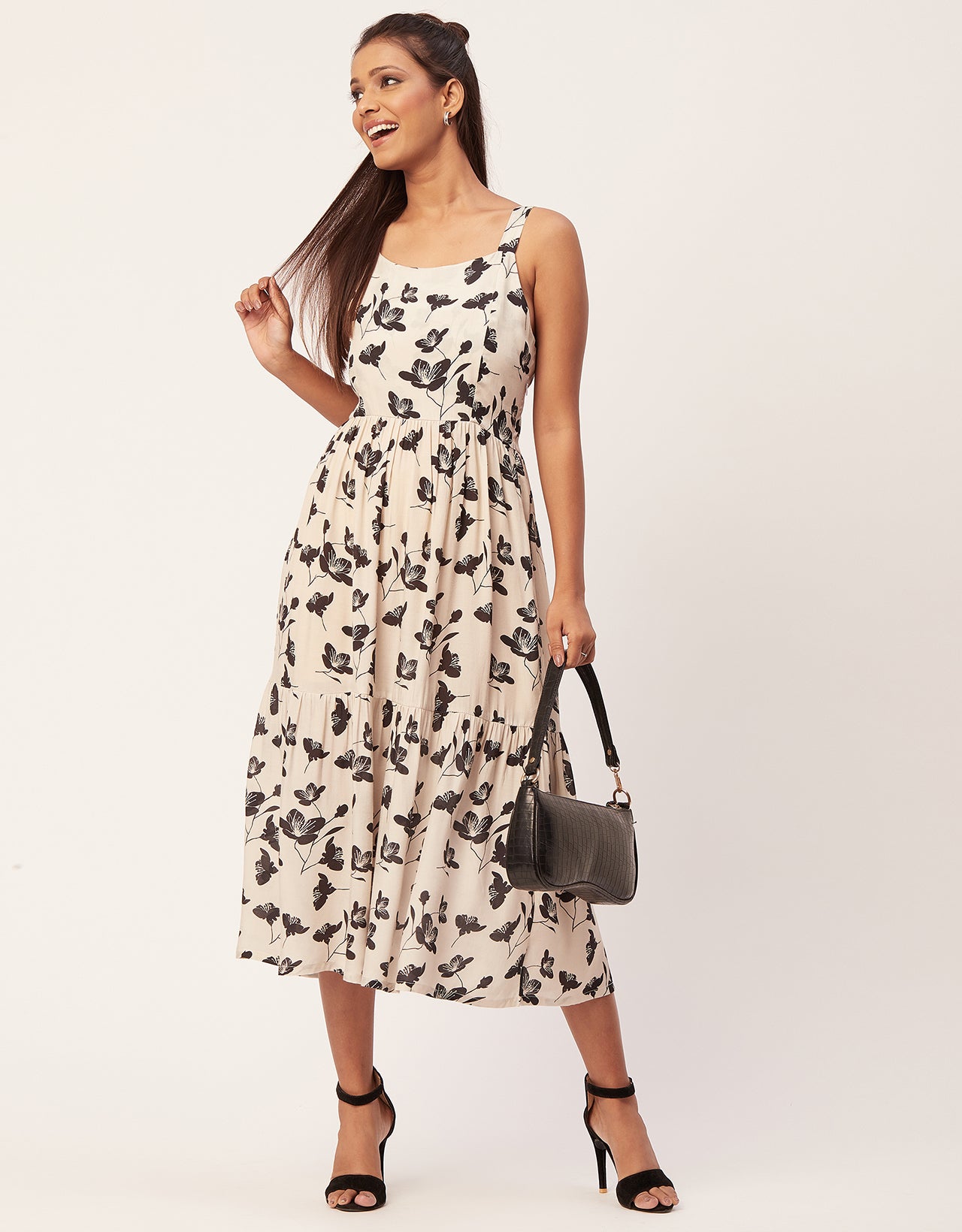 Sleeveless Chic Dress, Square Midi