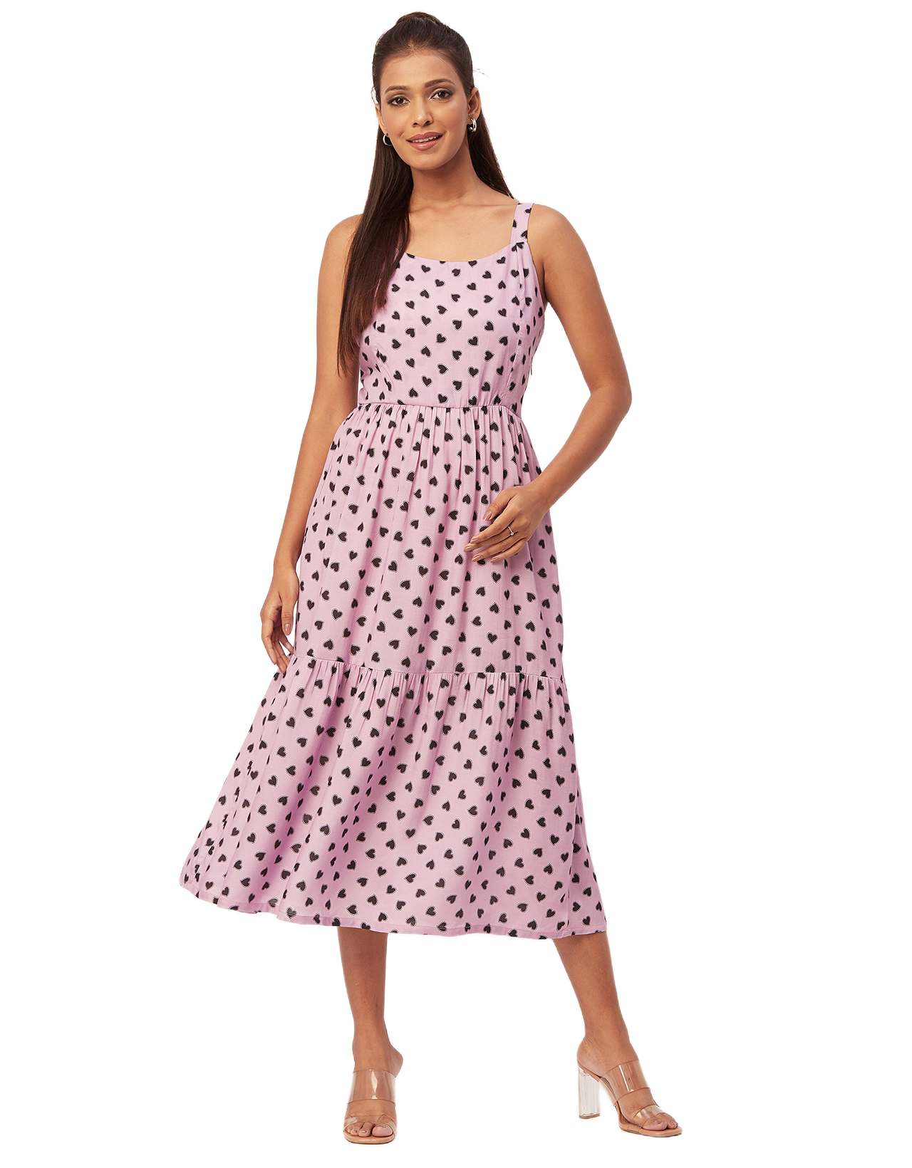 Sleeveless Chic Dress, Square Midi