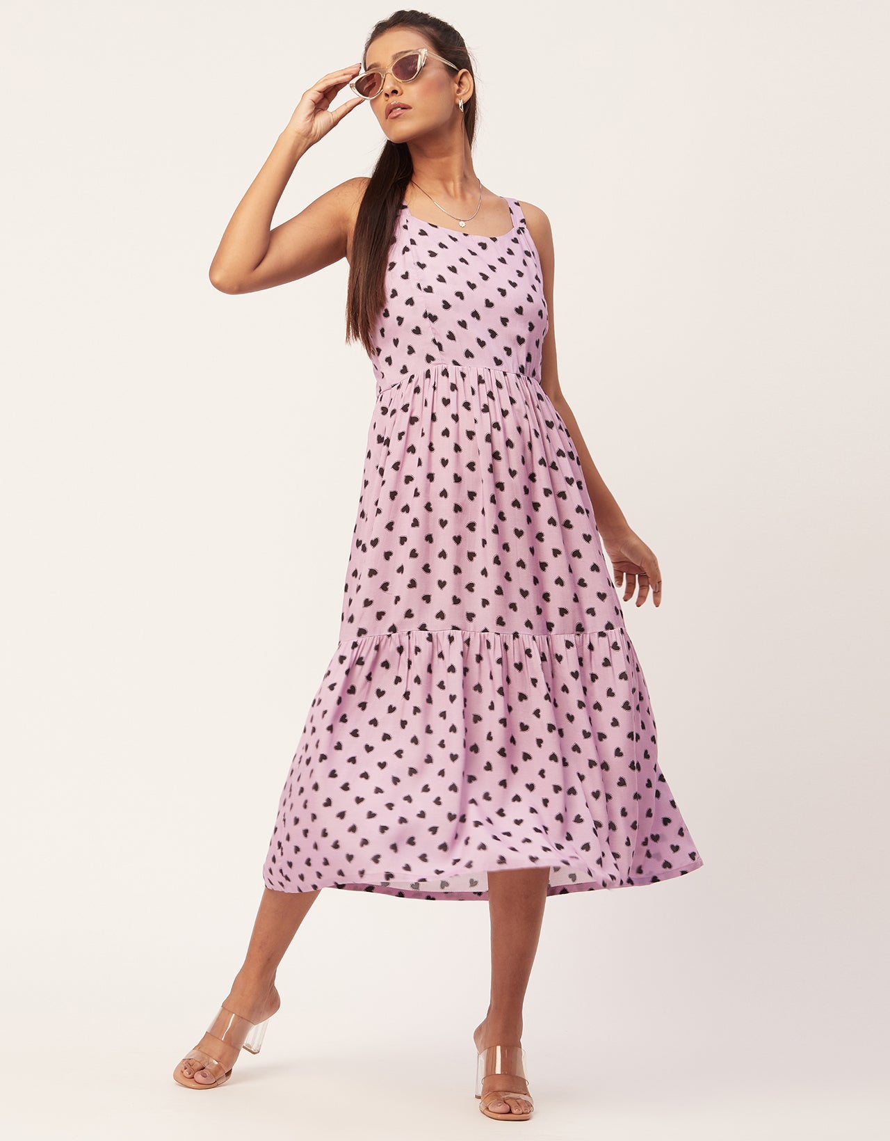 Sleeveless Chic Dress, Square Midi