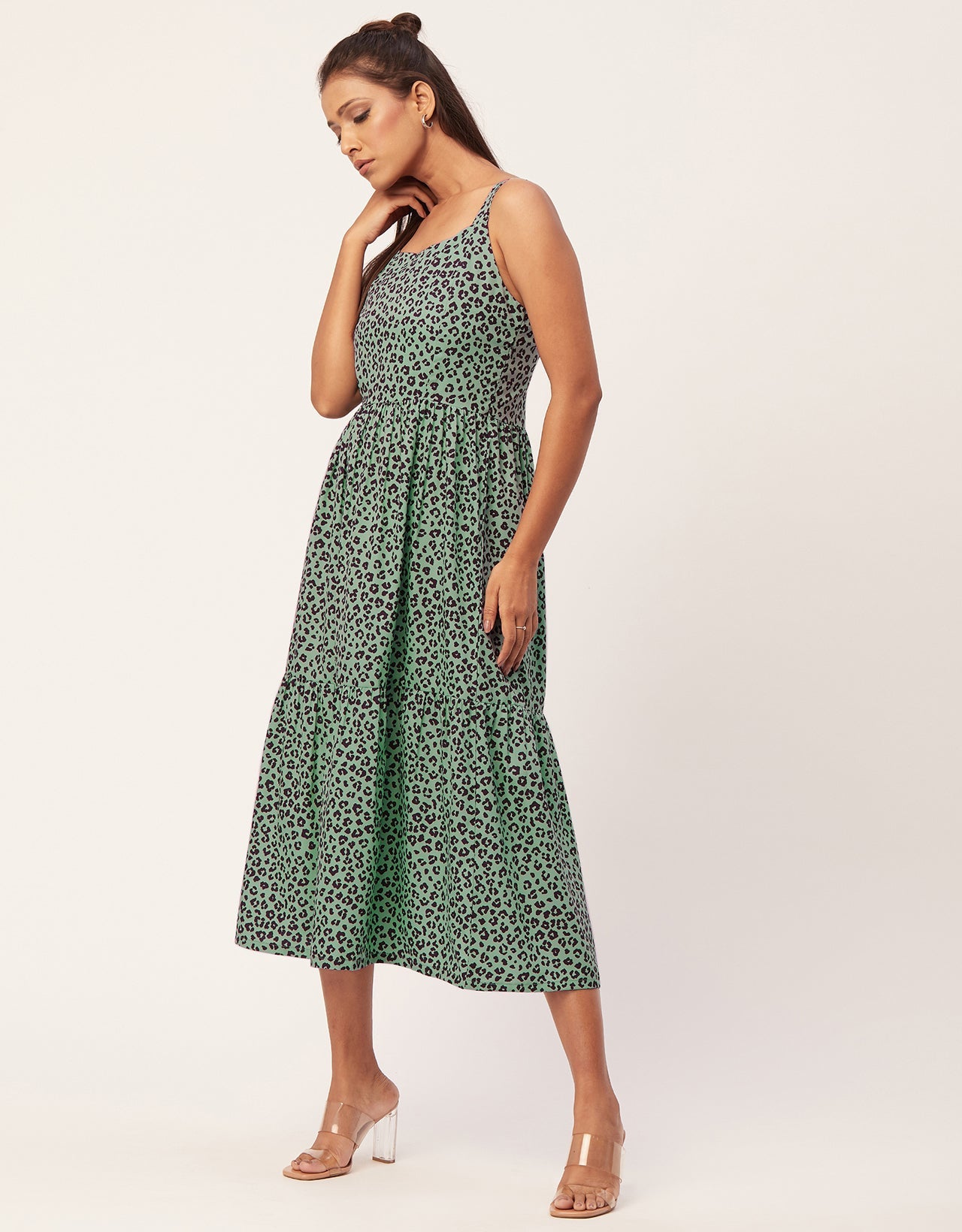 Sleeveless Chic Dress, Square Midi