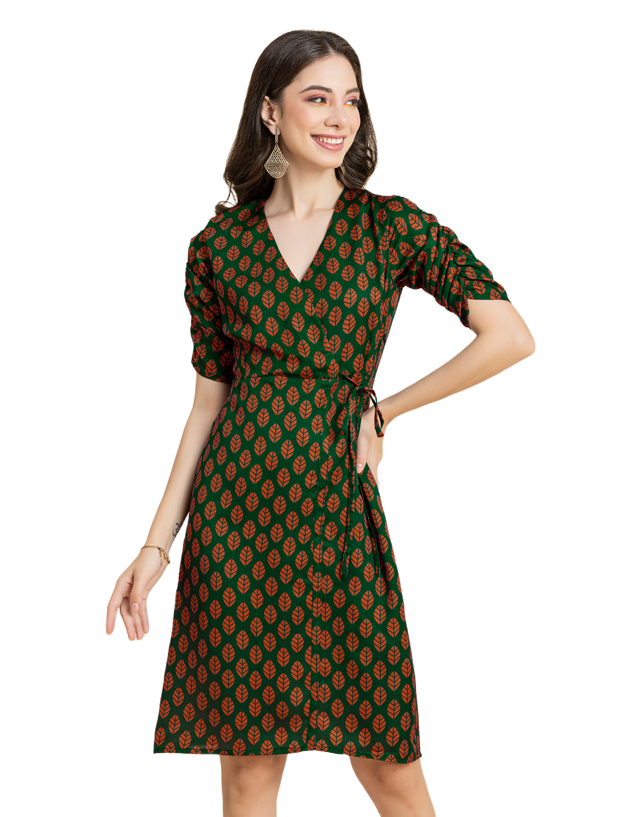 Printed Knee Length Dress