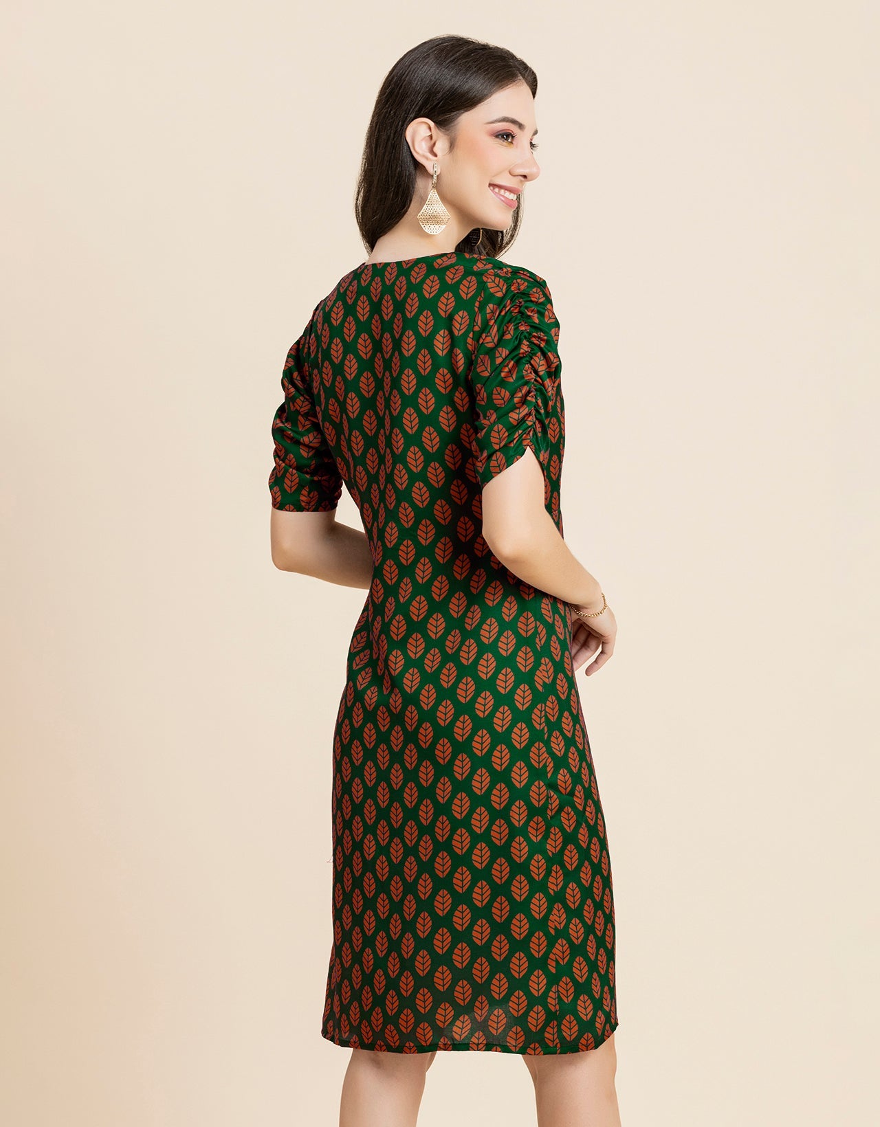 Printed Knee Length Dress