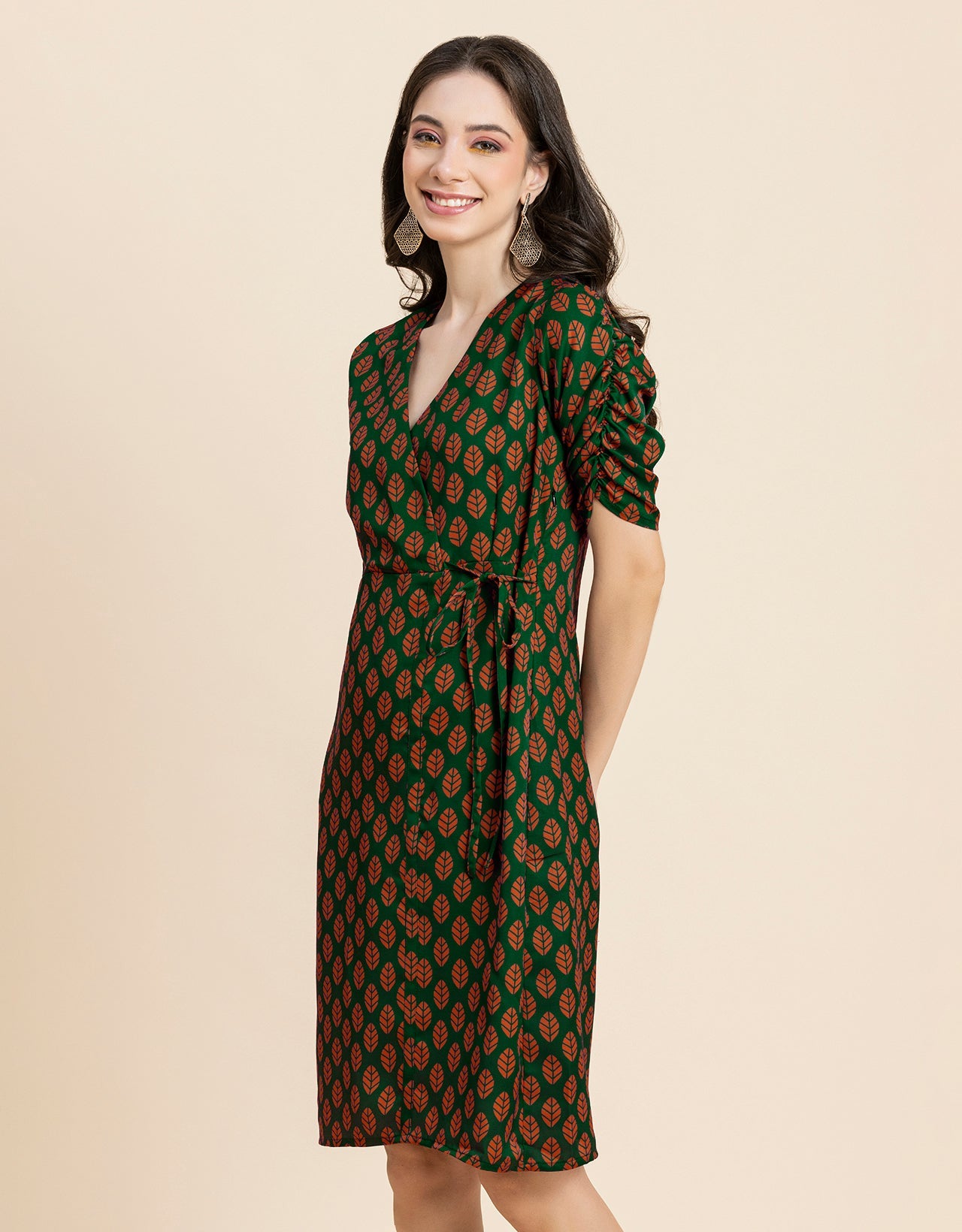 Printed Knee Length Dress