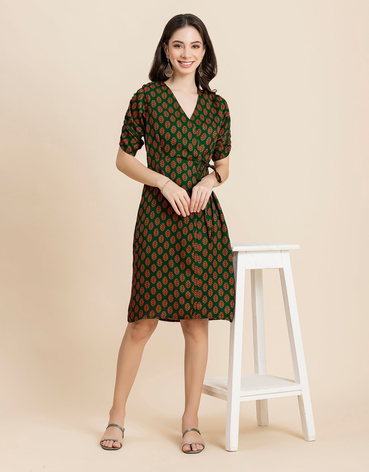 Printed Knee Length Dress