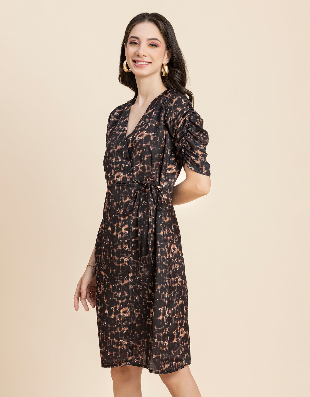 Printed Knee Length Dress