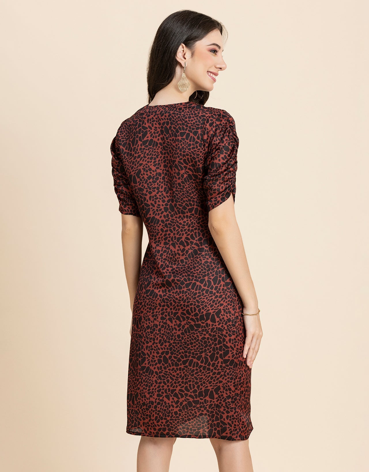 Printed Knee Length Dress