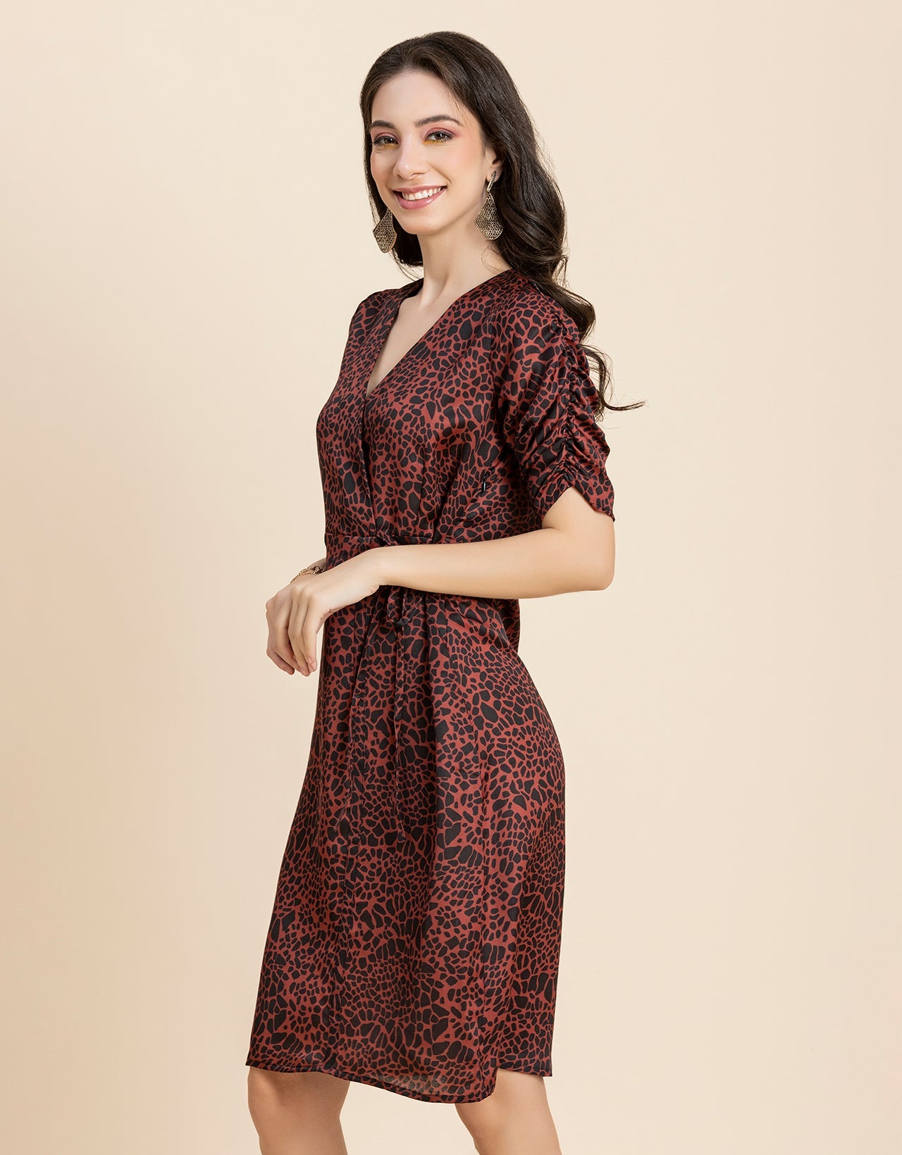 Printed Knee Length Dress