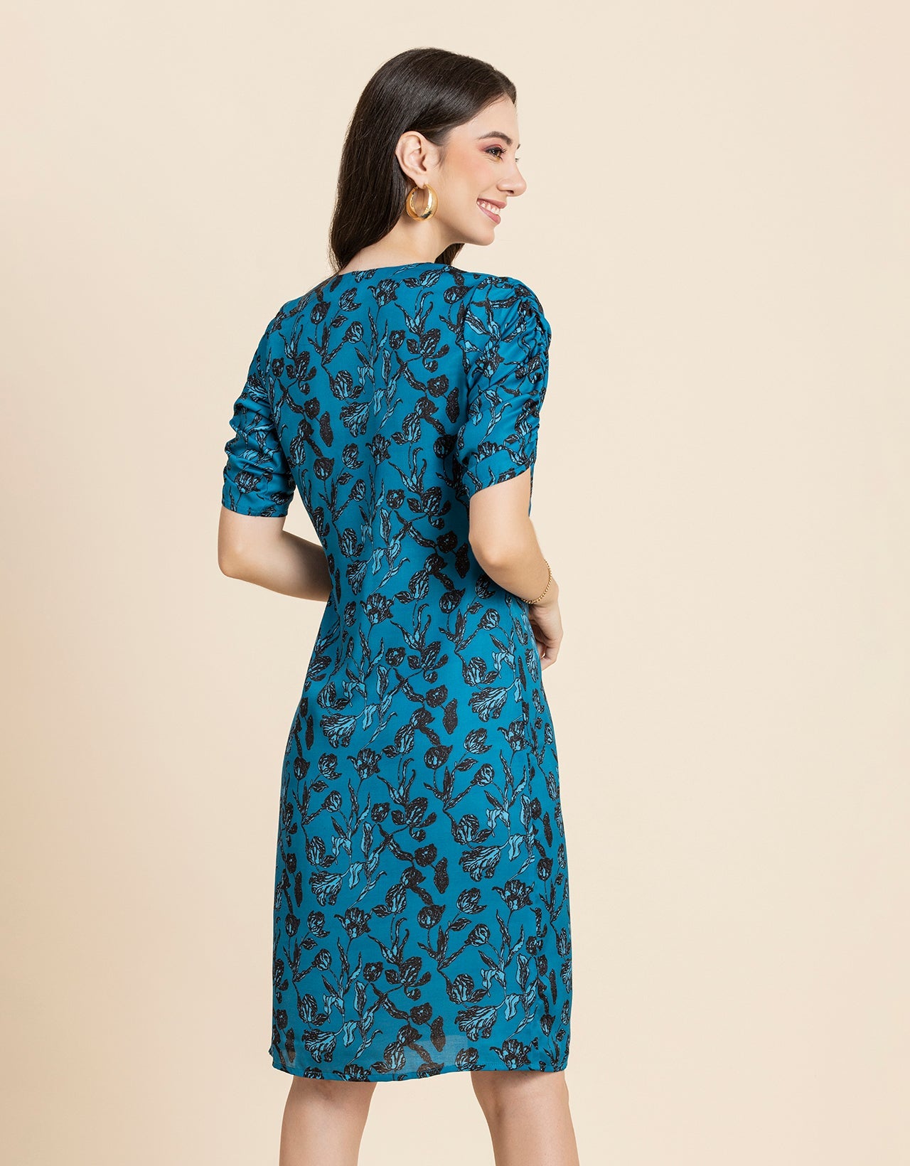 Printed Knee Length Dress