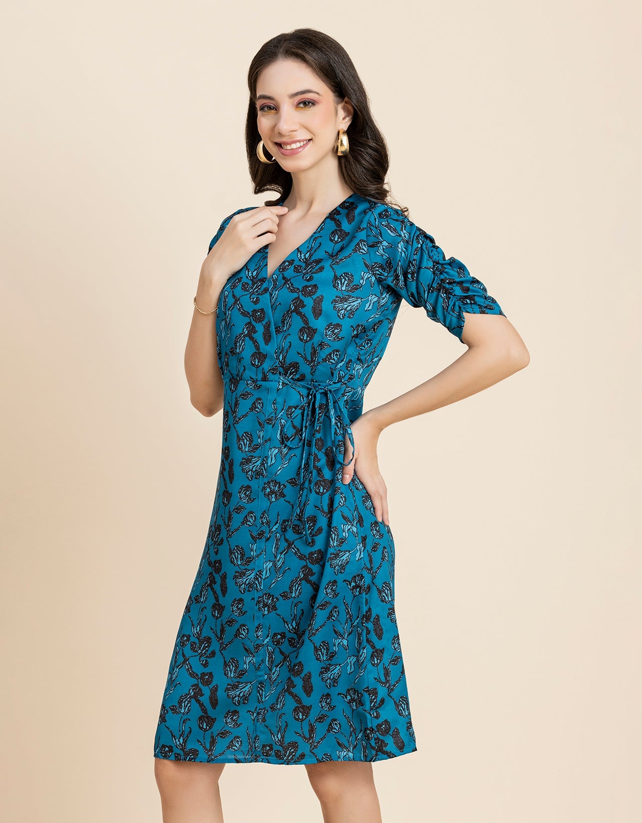 Printed Knee Length Dress