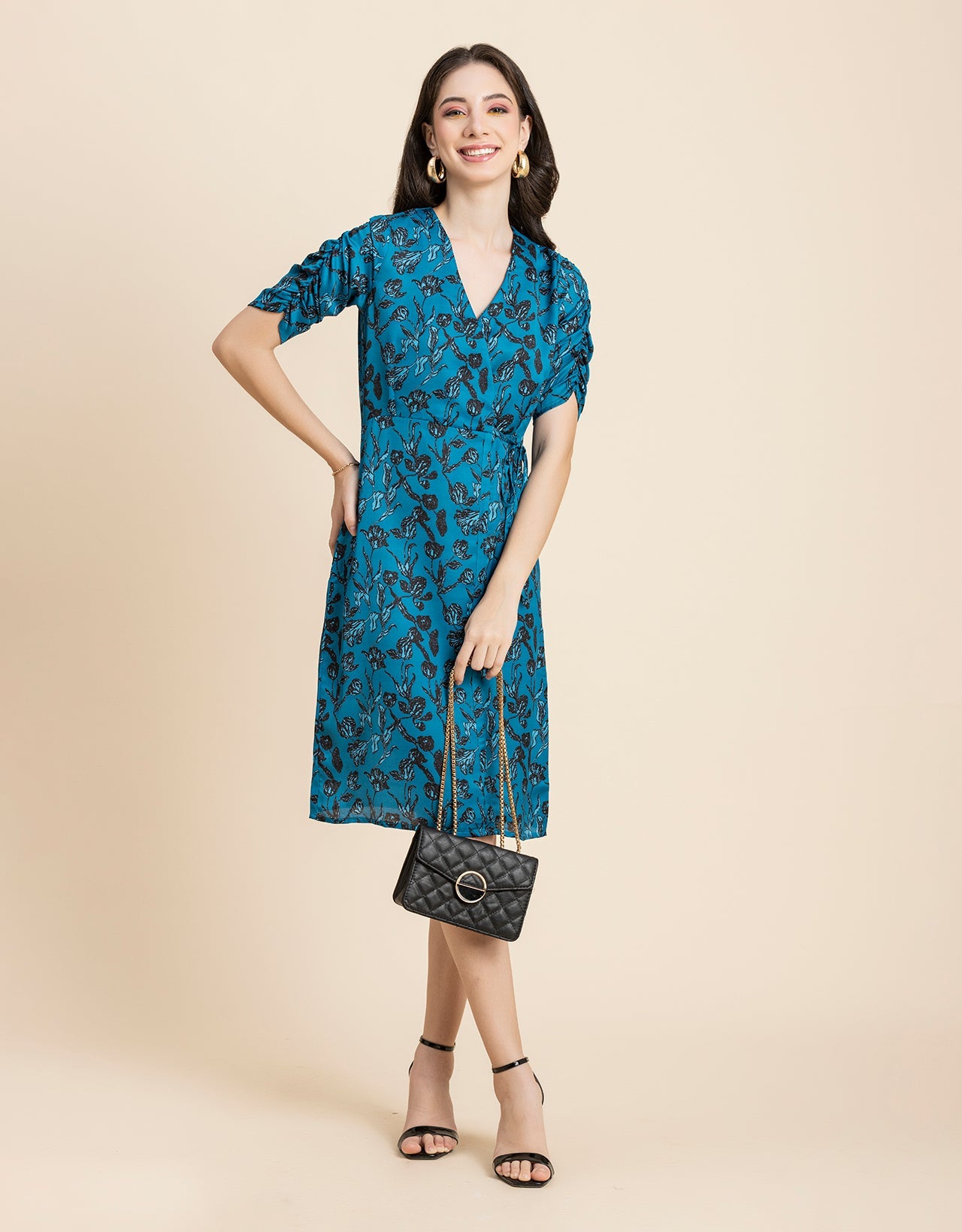 Printed Knee Length Dress