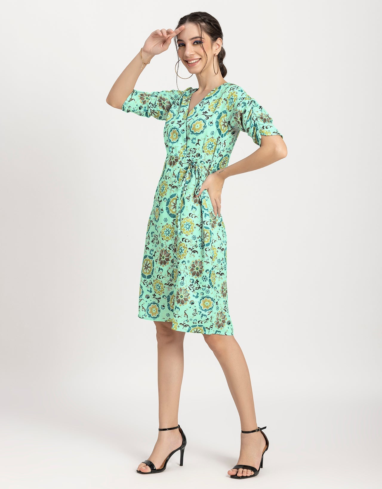 Printed Knee Length Dress
