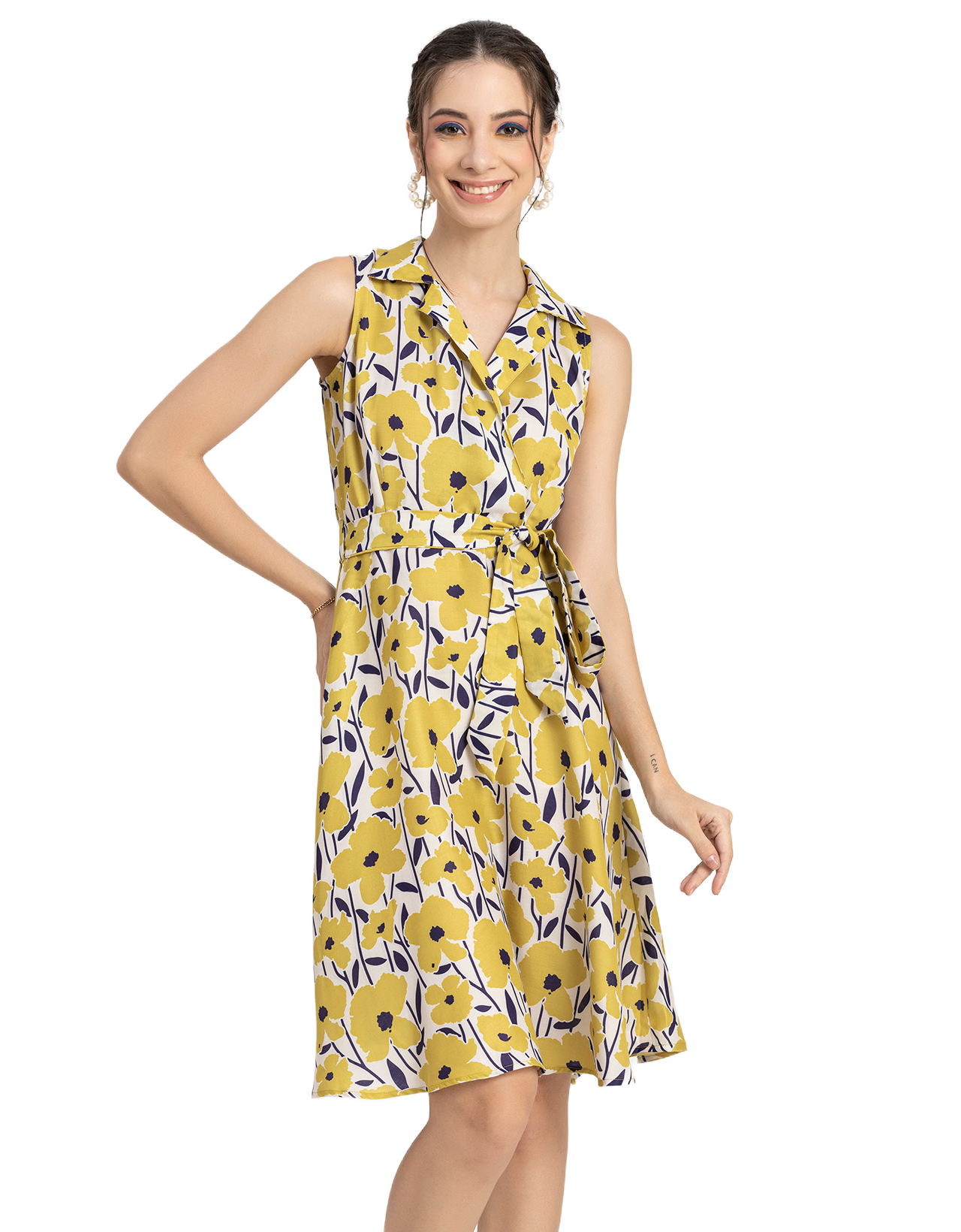 V Neck Midi Dress