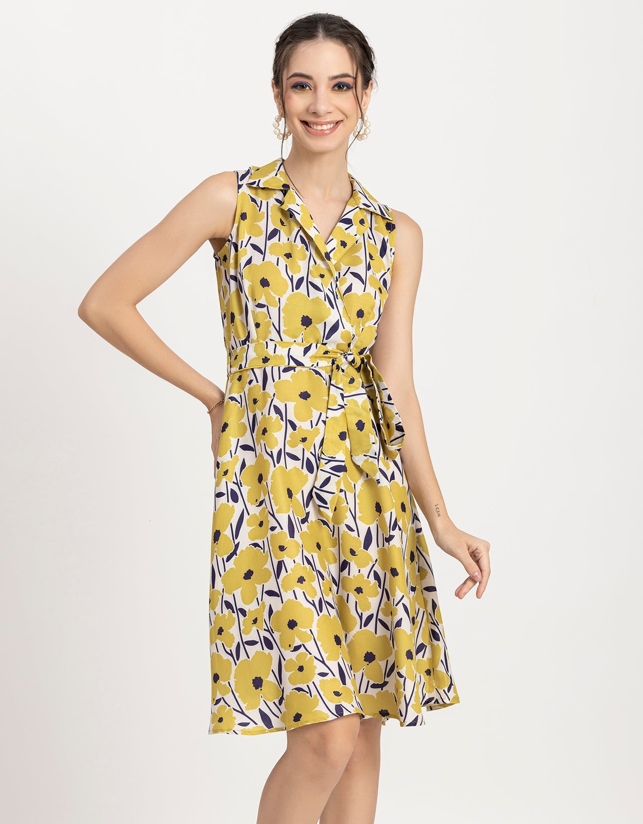 V Neck Midi Dress