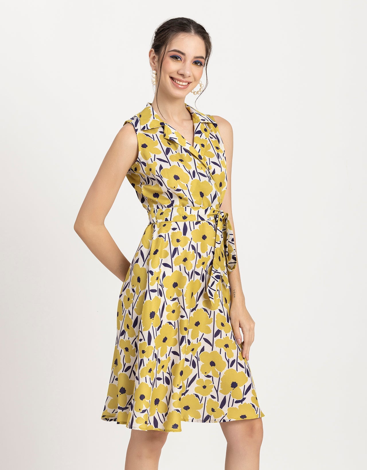 V Neck Midi Dress