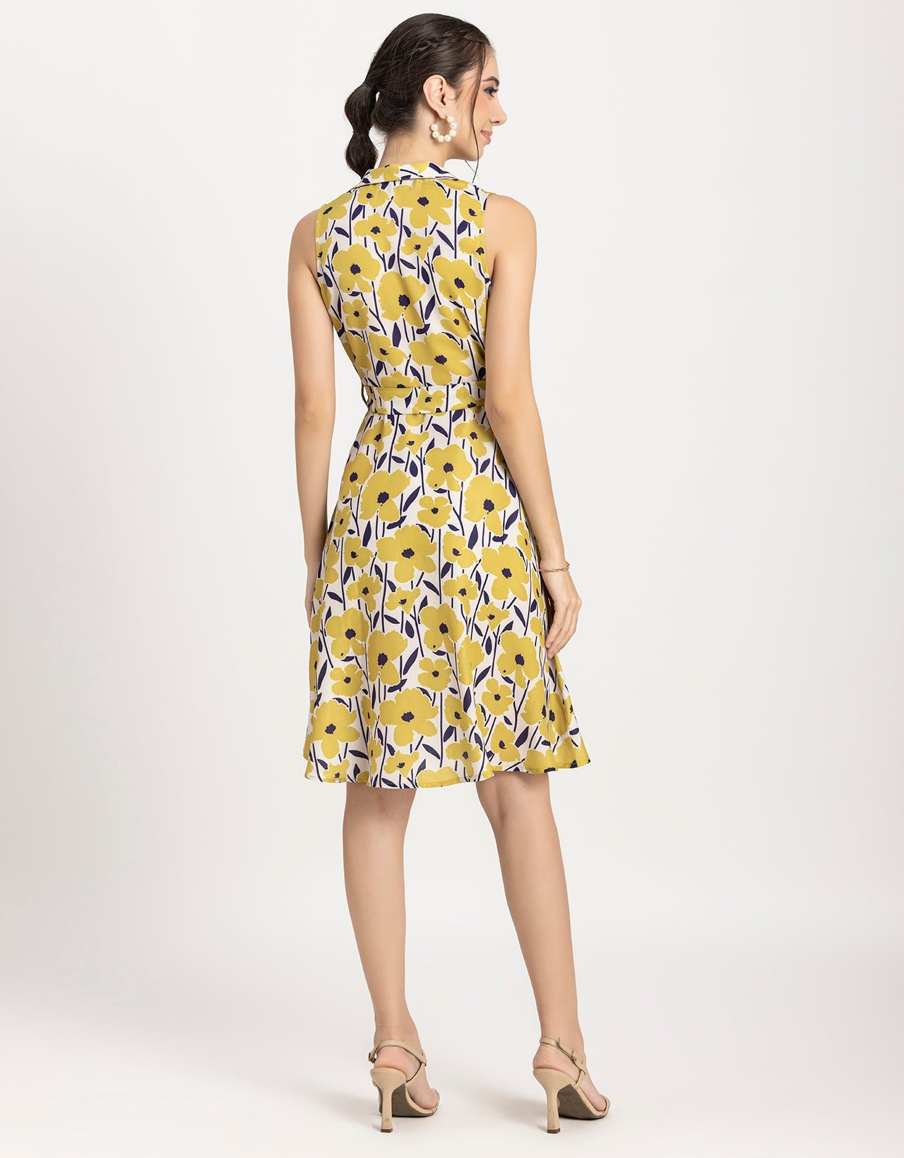 V Neck Midi Dress