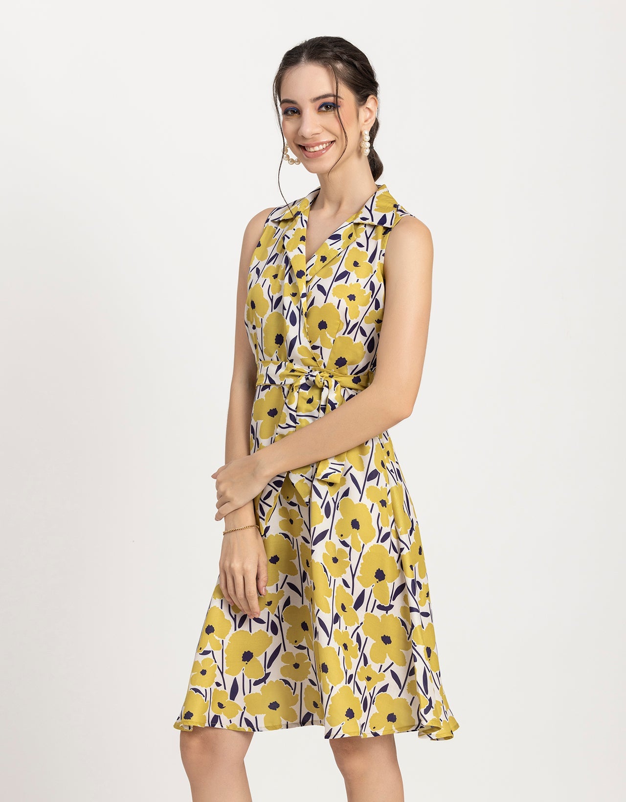 V Neck Midi Dress