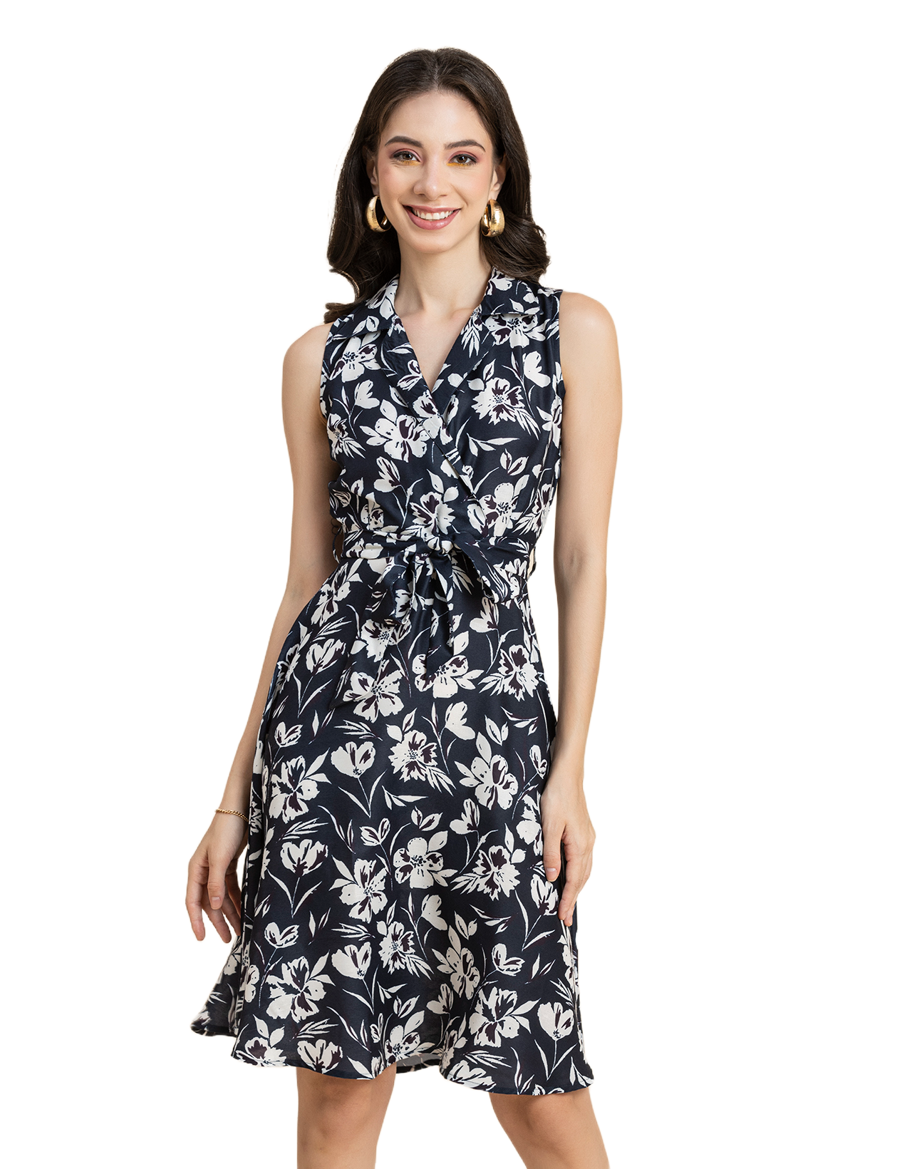 V Neck Midi Dress