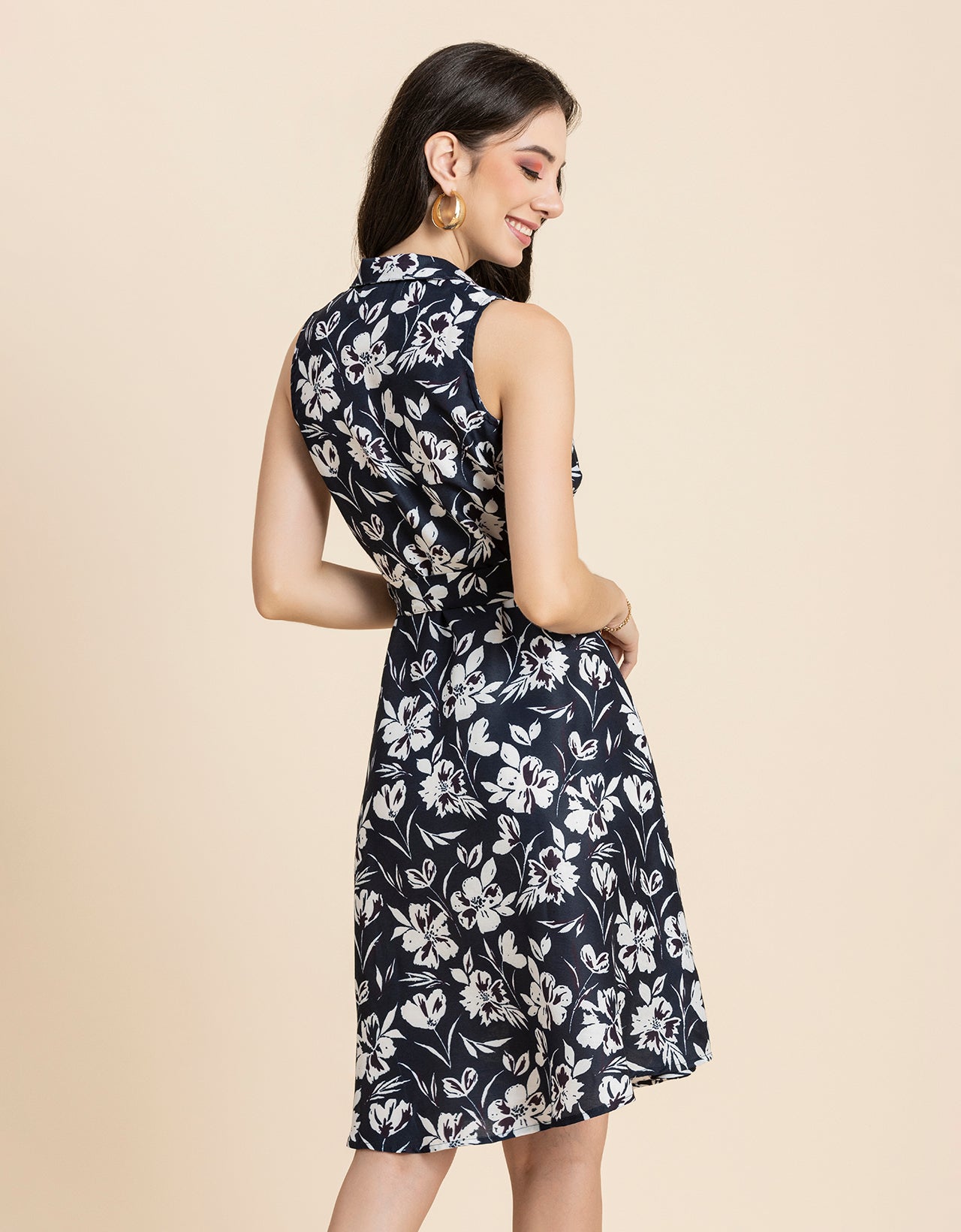 V Neck Midi Dress